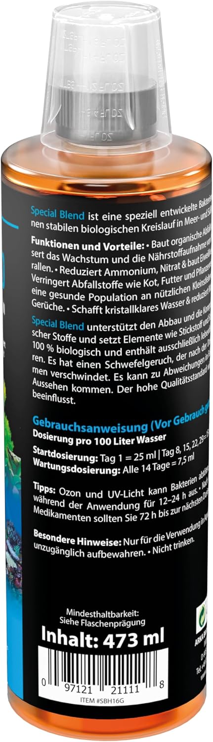 Detalle 2 de Bakterien Aquarium 473 ml – biologische Wasserpflege für klare Beckenbiologie (AR KA Special Blend)