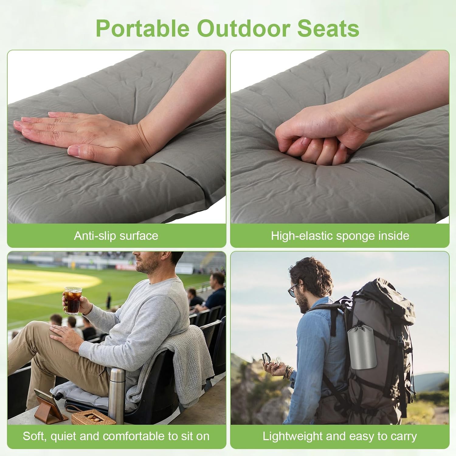 Thumbnail 3 de Hahorpa Self Inflating Travel Seat Cushion, 40×30cm – Grey