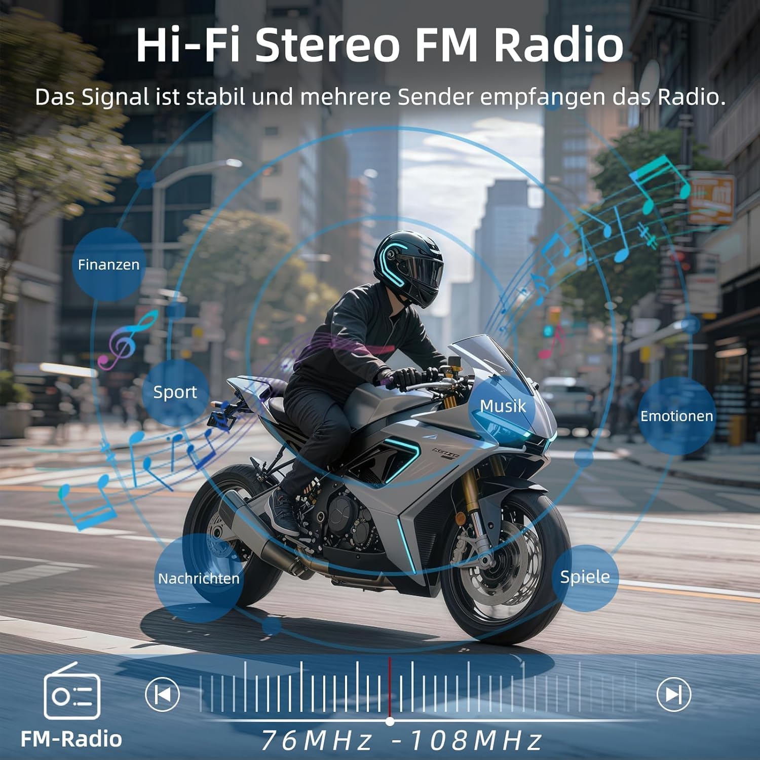Thumbnail 5 de WAYXIN X2 Motorrad-Intercom mit integriertem Bluetooth-Headset, für bis zu 4 Motorräder und IP67-Schutz