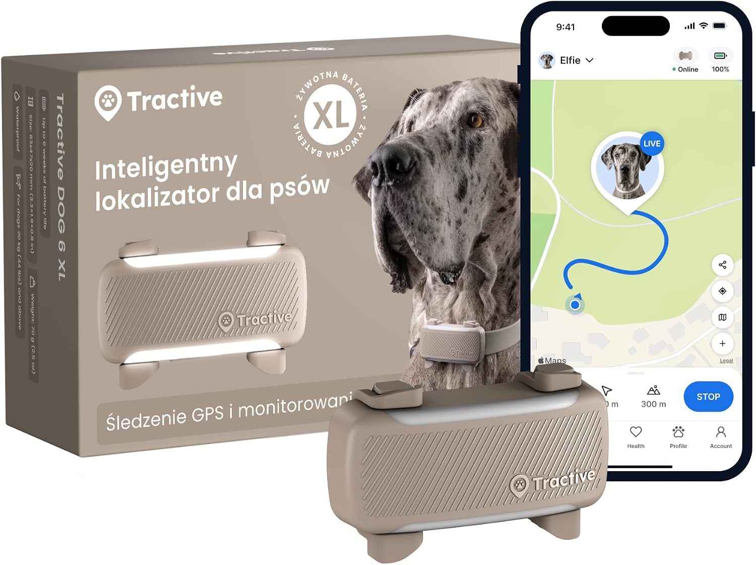 Tractive DOG XL 2026 Edition – lokalizator GPS dla psa, alerty i monitoring zdrowia