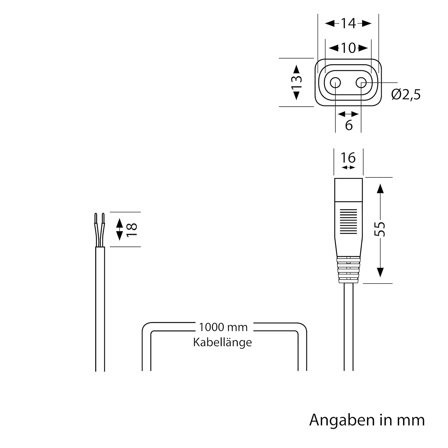 Detalle 2 de ledscom.de Cable SPIDER 1 m 2 x 0,75 mm²