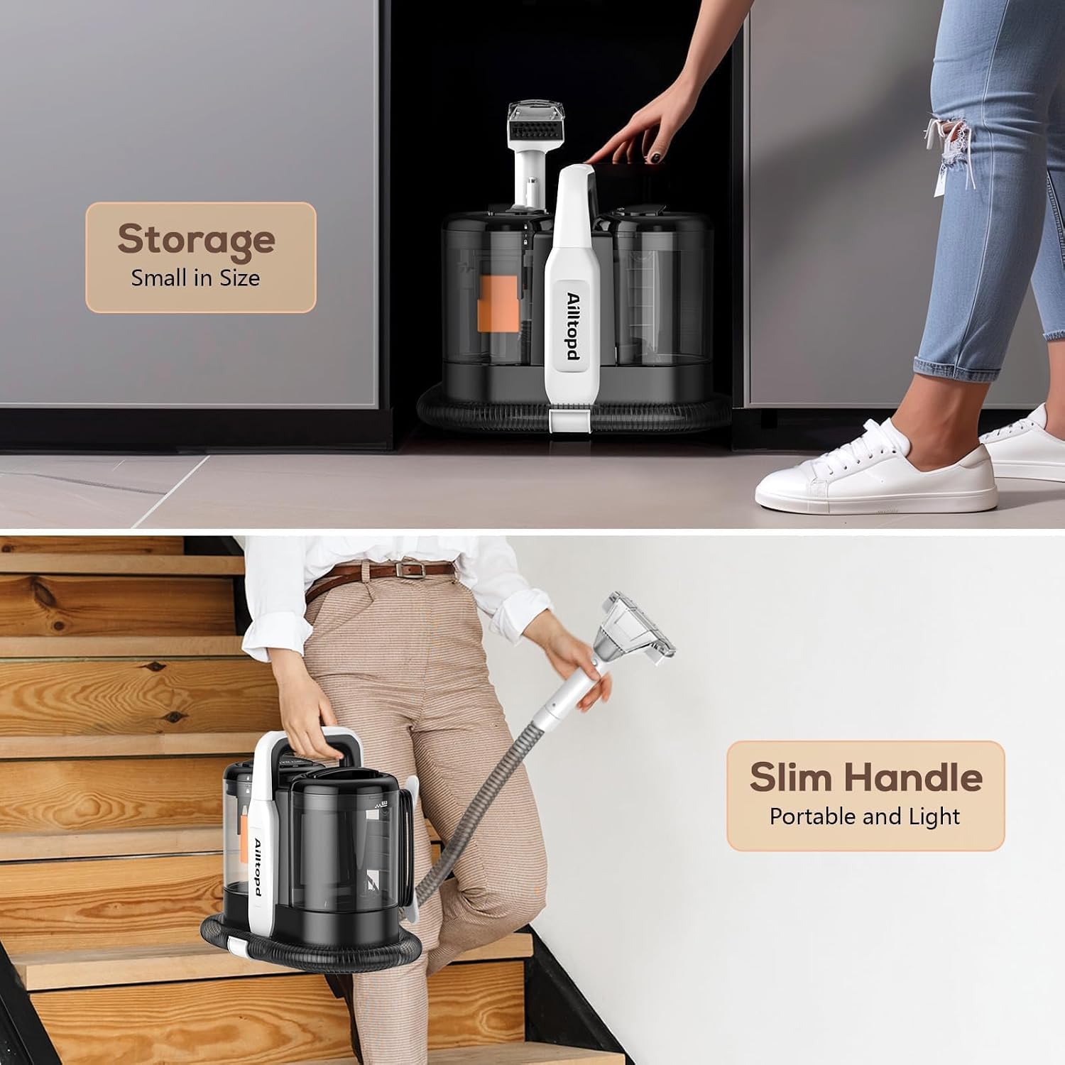 Thumbnail 6 de Ailltopd C5 Portable Carpet Cleaner, 15KPa Suction, Dual Tanks