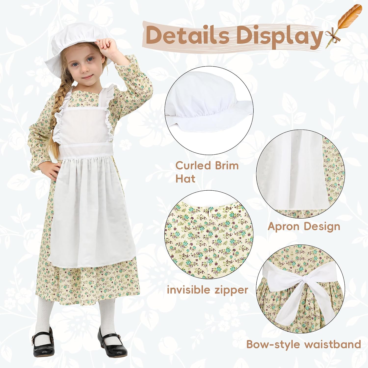 Detalle de Wizland Victorian Maid costume for girls 4-12