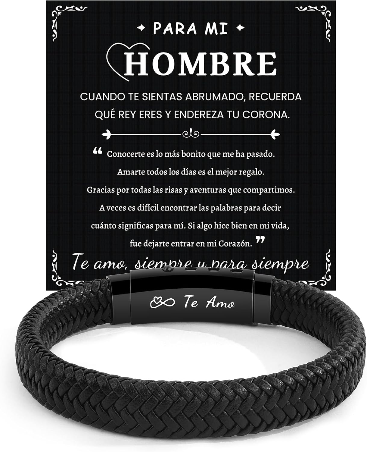 Thumbnail 6 de CheersLife Pulsera cuero negro 20-21,5 cm