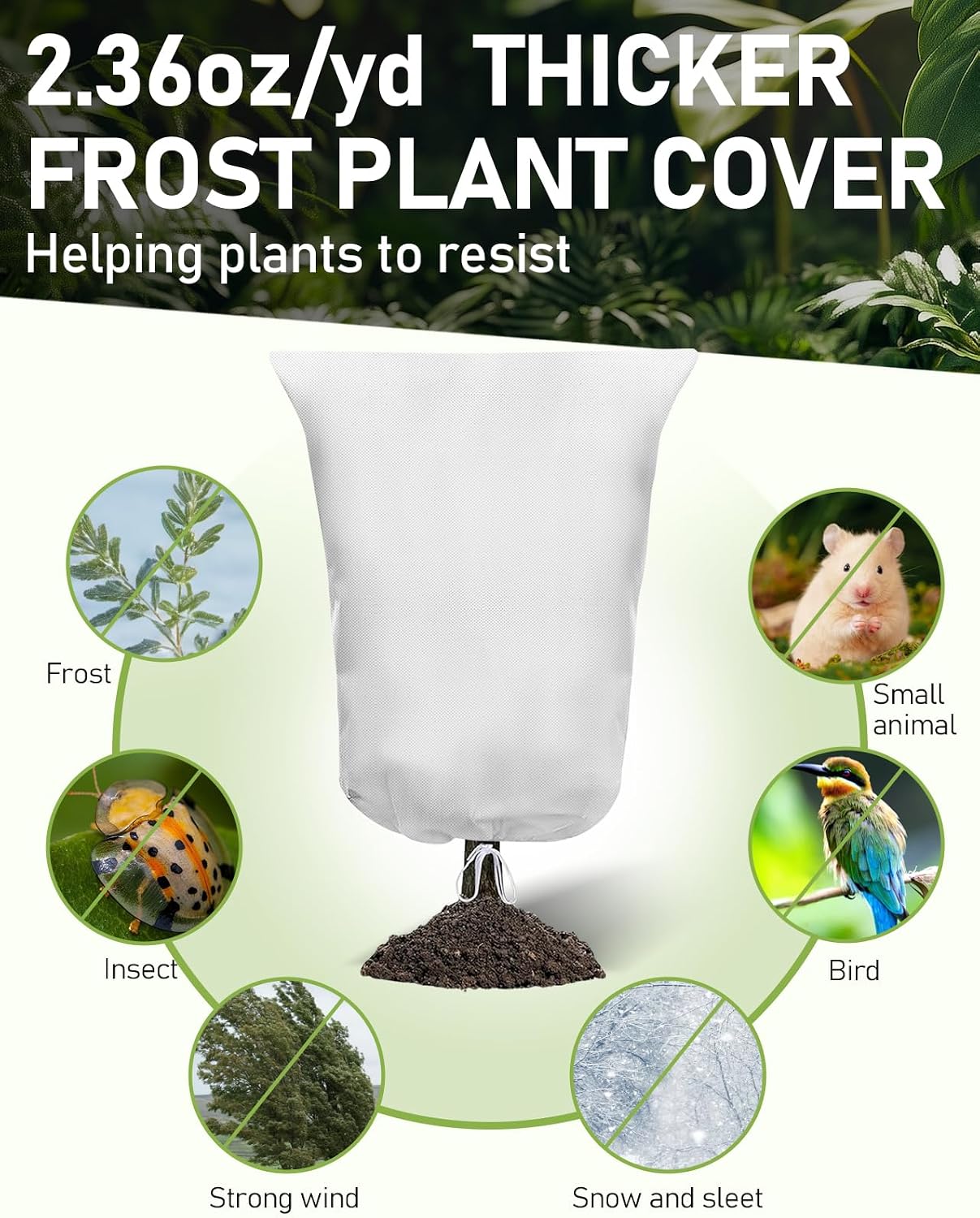 Thumbnail 4 de 2 Pack Plant Frost Protection Covers 120x180cm garden fleece