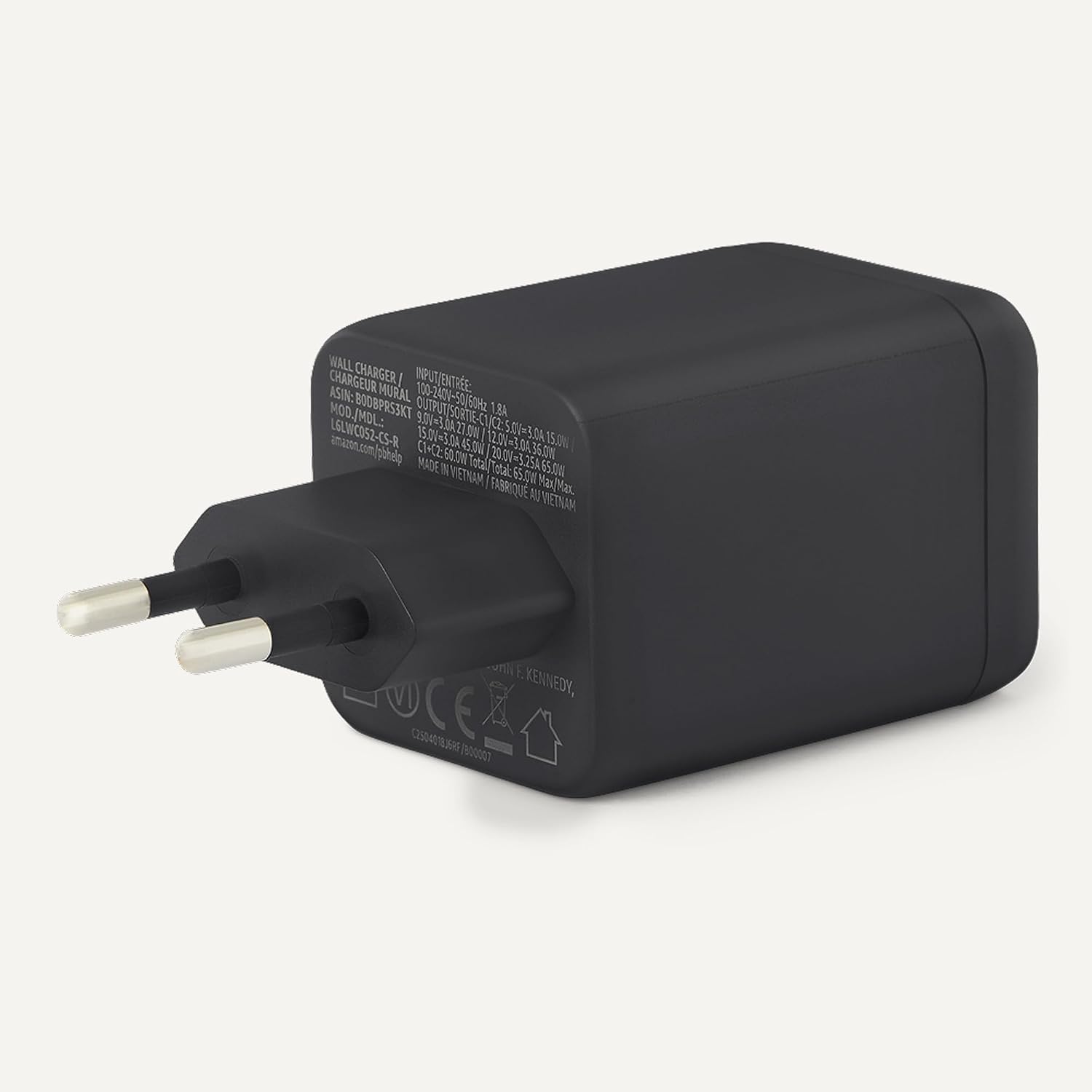 Detalle 2 de Amazon Basics Cargador USB-C Nano GaN 65W