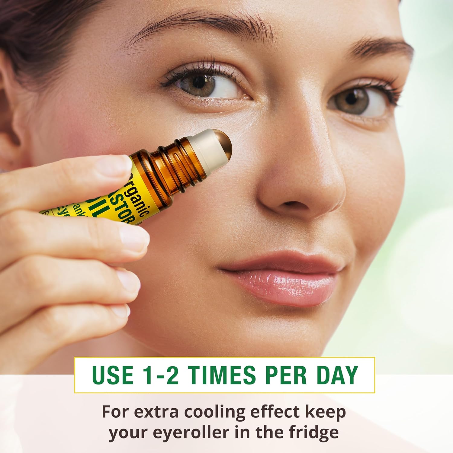 Detalle 2 de Seven Minerals Organic Castor Oil Roll On Eye Roller for Under Eye Bags, Dark Circles & Wrinkles