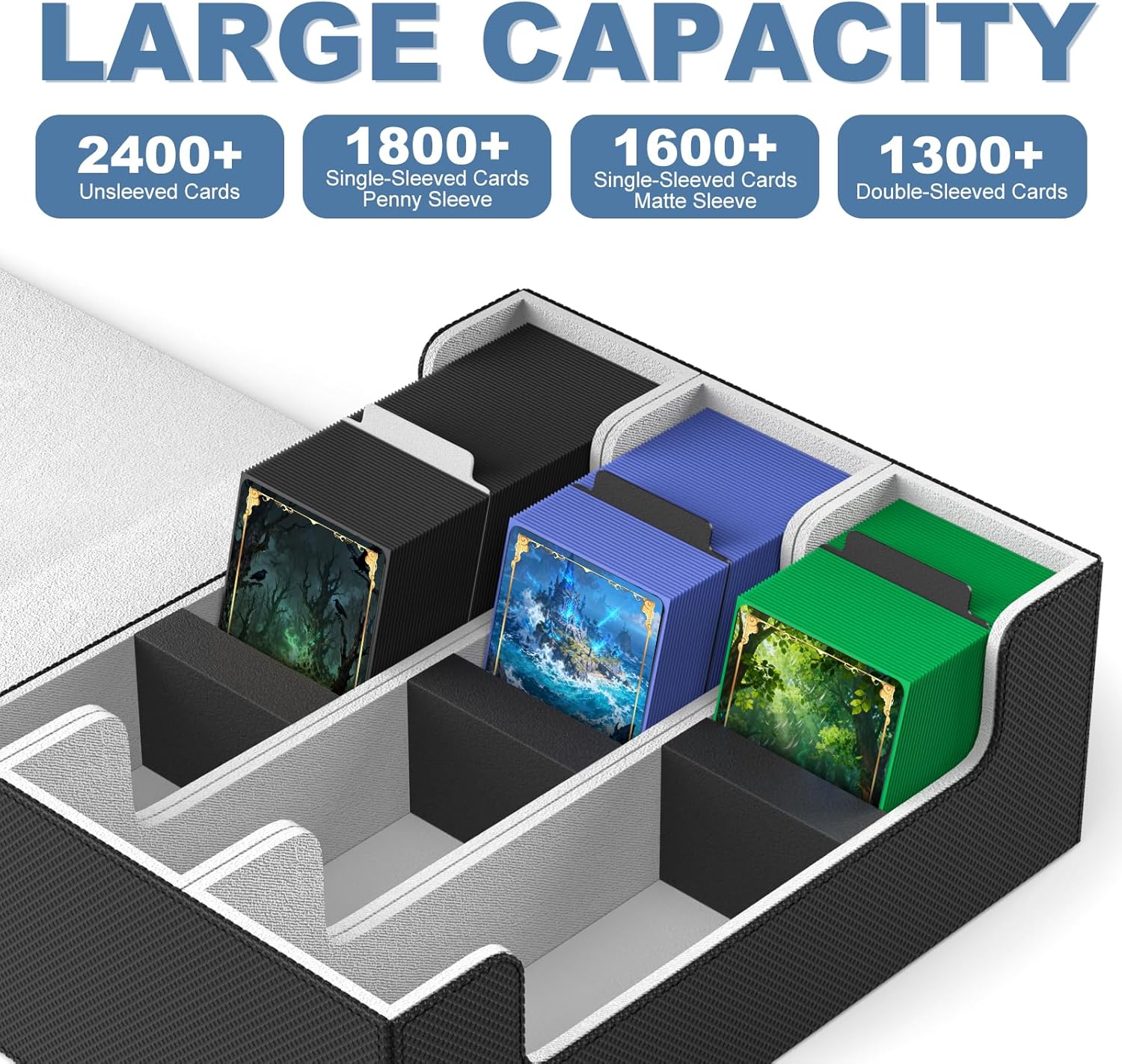 Detalle de Mlikero Card Deck Storage Box 1800+