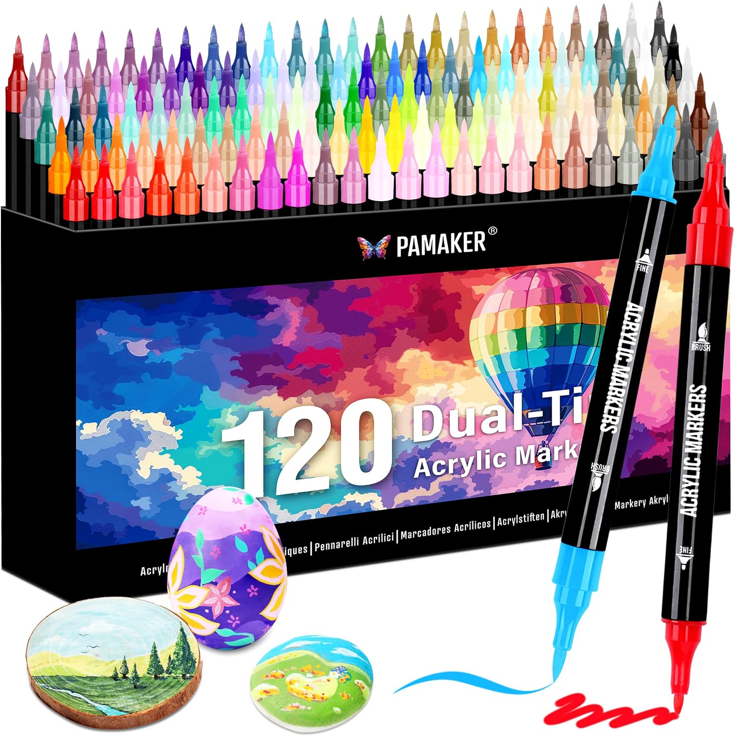Detalle de Pamaker 120 Farben Acrylstifte Set 🎨