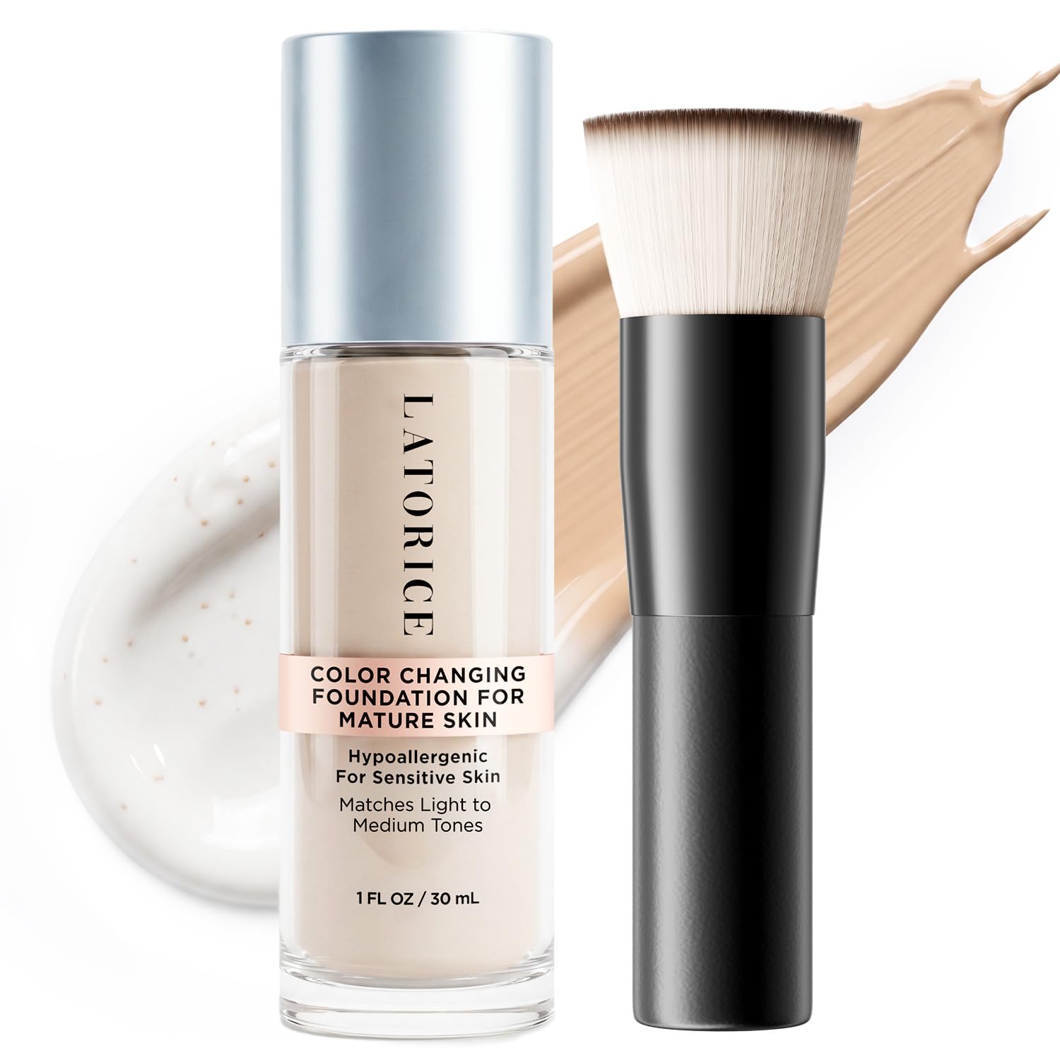 LATORICE Color-Changing Foundation for Mature Skin, 12-Hour Wear, 1 fl oz