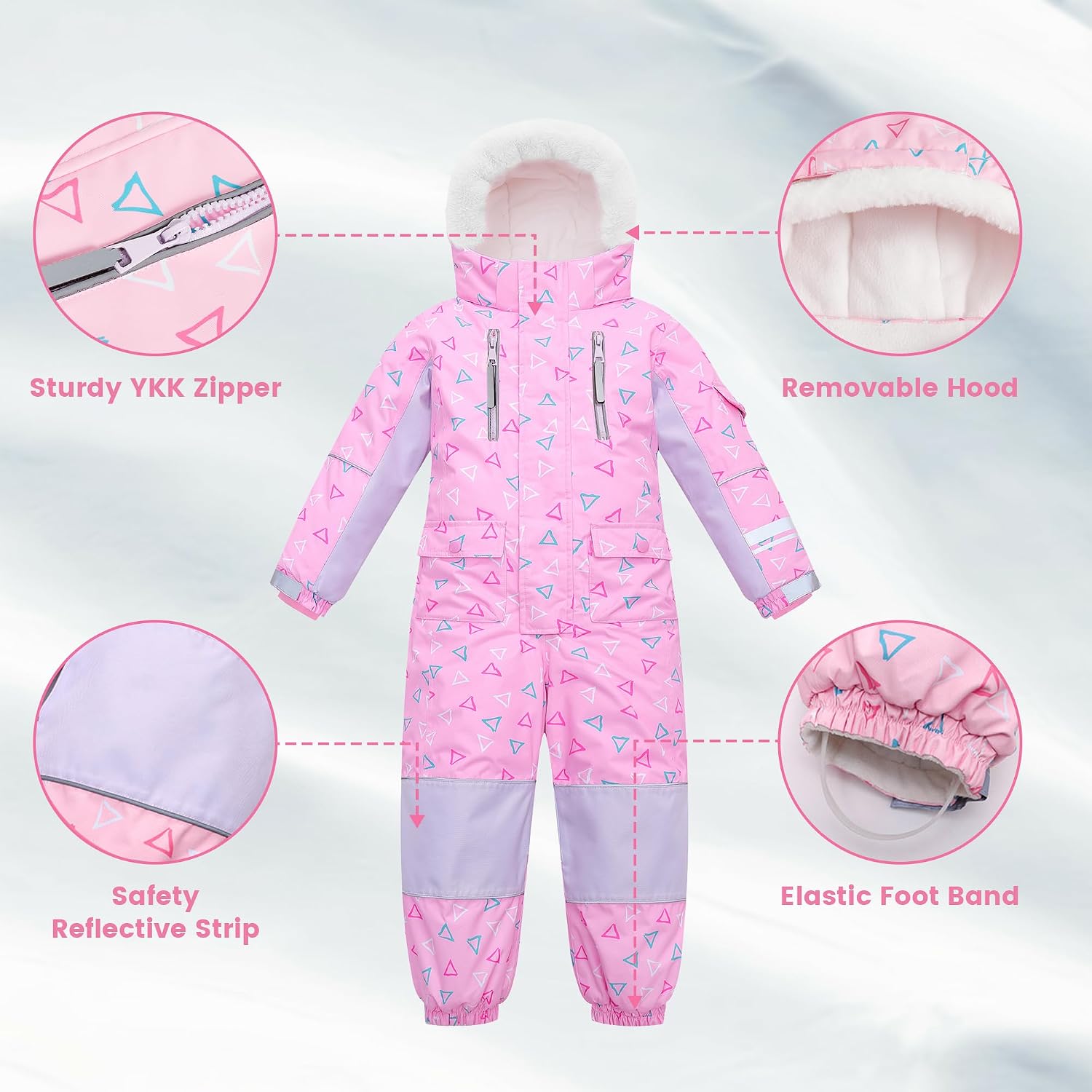 Detalle de Yueta Kids One-Piece Snowsuit, Waterproof and Breathable for Skiing