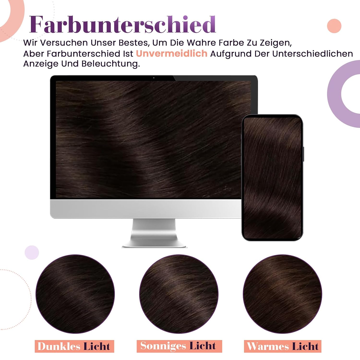 Detalle de LaaVoo Clip-in Echthaar Extensions 60 cm, 150 g, Braun #4 – 7-teilige Tressen