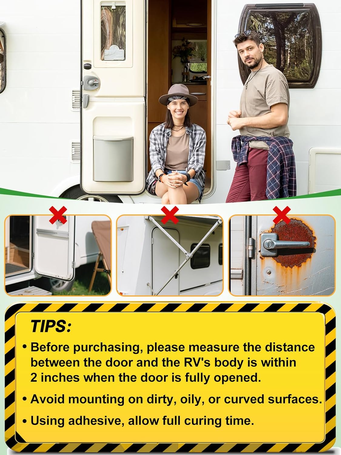 Detalle de RV Magnetic Door Catch Kit (with Adhesive Tape & Screws) — Camper Trailer Door Holder, 1 Pack
