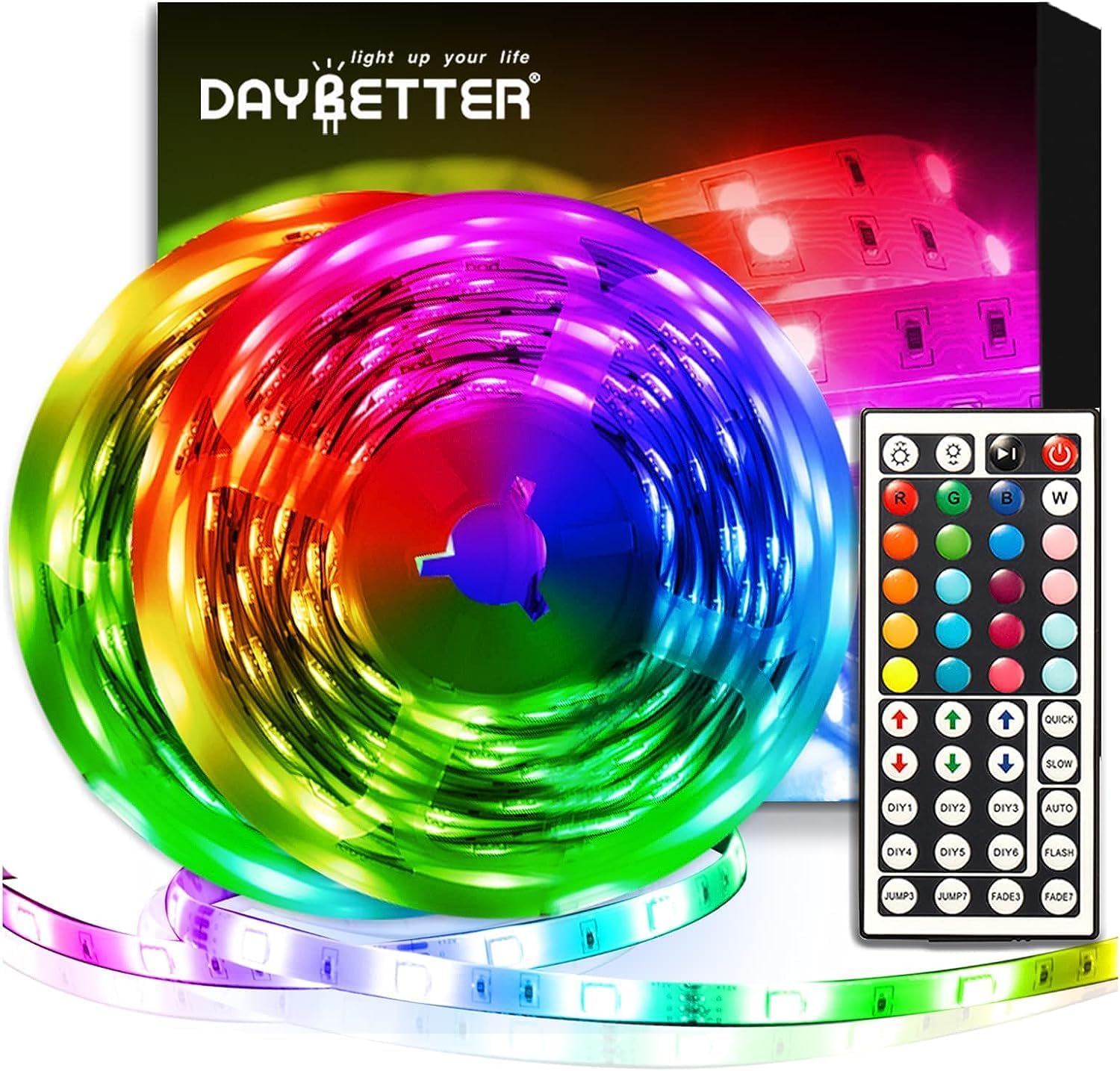 Detalle de DAYBETTER DR507250R-RGB-V2 LED Strip Lights, 32.8 ft, Remote Control