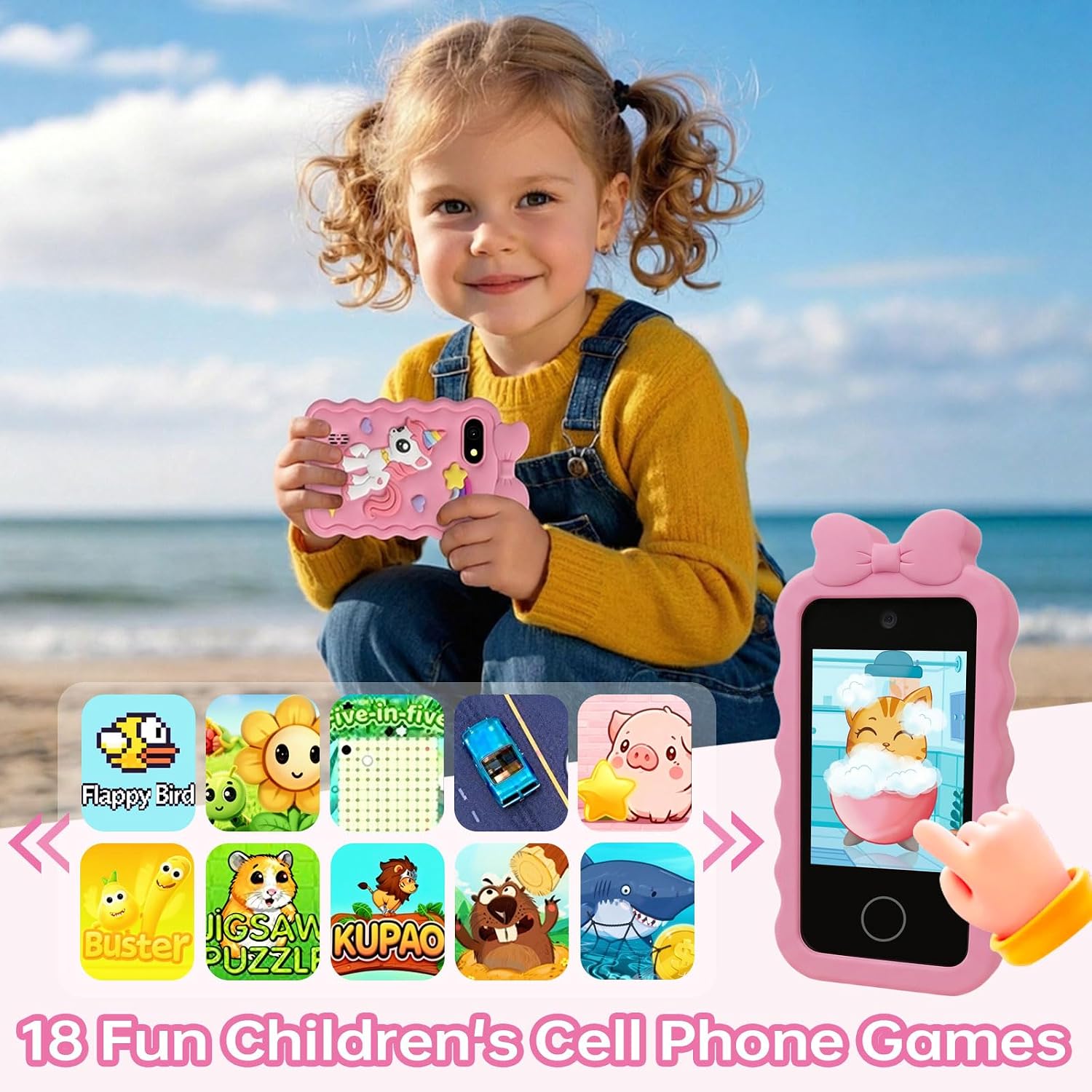 Detalle de Gimubaba Kids Phone, 2.8-Inch Touchscreen