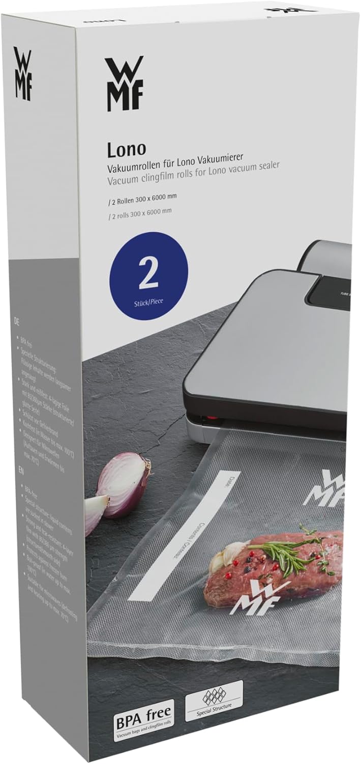Lot de 2 rouleaux de film sous vide WMF Lono (600 x 30 cm, 4 couches, sans BPA)