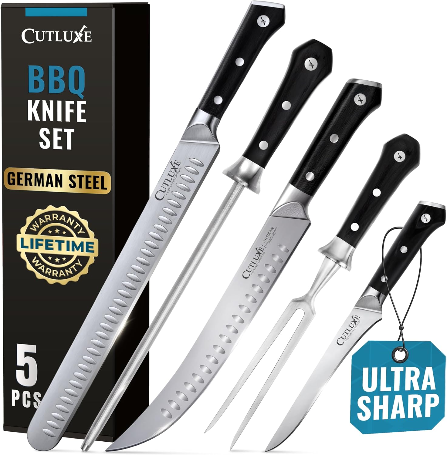 Detalle de Cutluxe Butcher Knife Set, 5-Piece