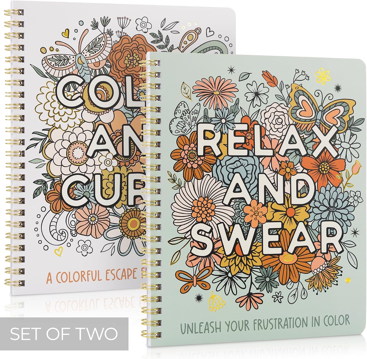 Thumbnail 6 de ZICOTO zic-acoloringbv6_25-042 Adult Coloring Books, 2-Book Spiral-Bound Set