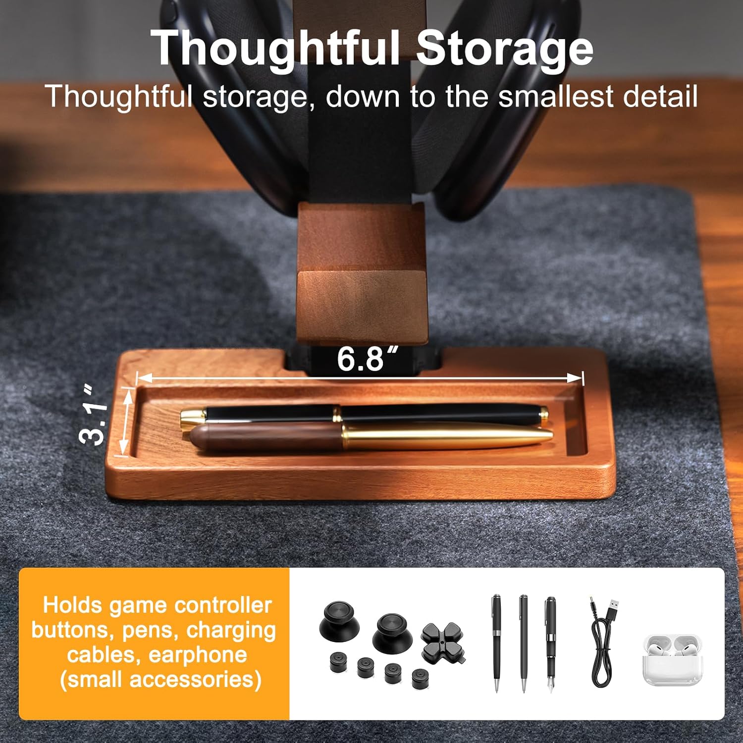 Thumbnail 4 de HUMANCOZY Solid Wood Controller Holder