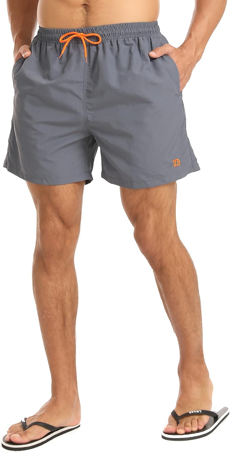 Detalle de Tansozer men’s waterproof quick-dry swim shorts with mesh lining