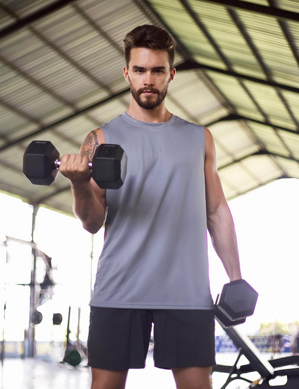 Thumbnail 3 de HUAKANG Men's Sleeveless Tank Top: A Practical, Everyday Workout Vest
