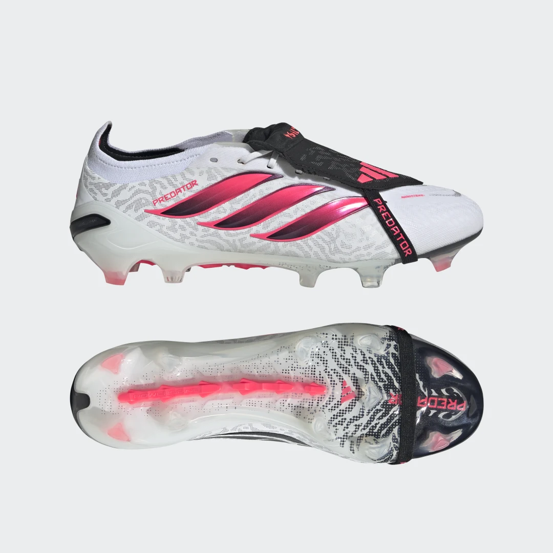 Detalle de Adidas Predator Elite Fold-Over Tongue Firm Ground – botas de fútbol blancas