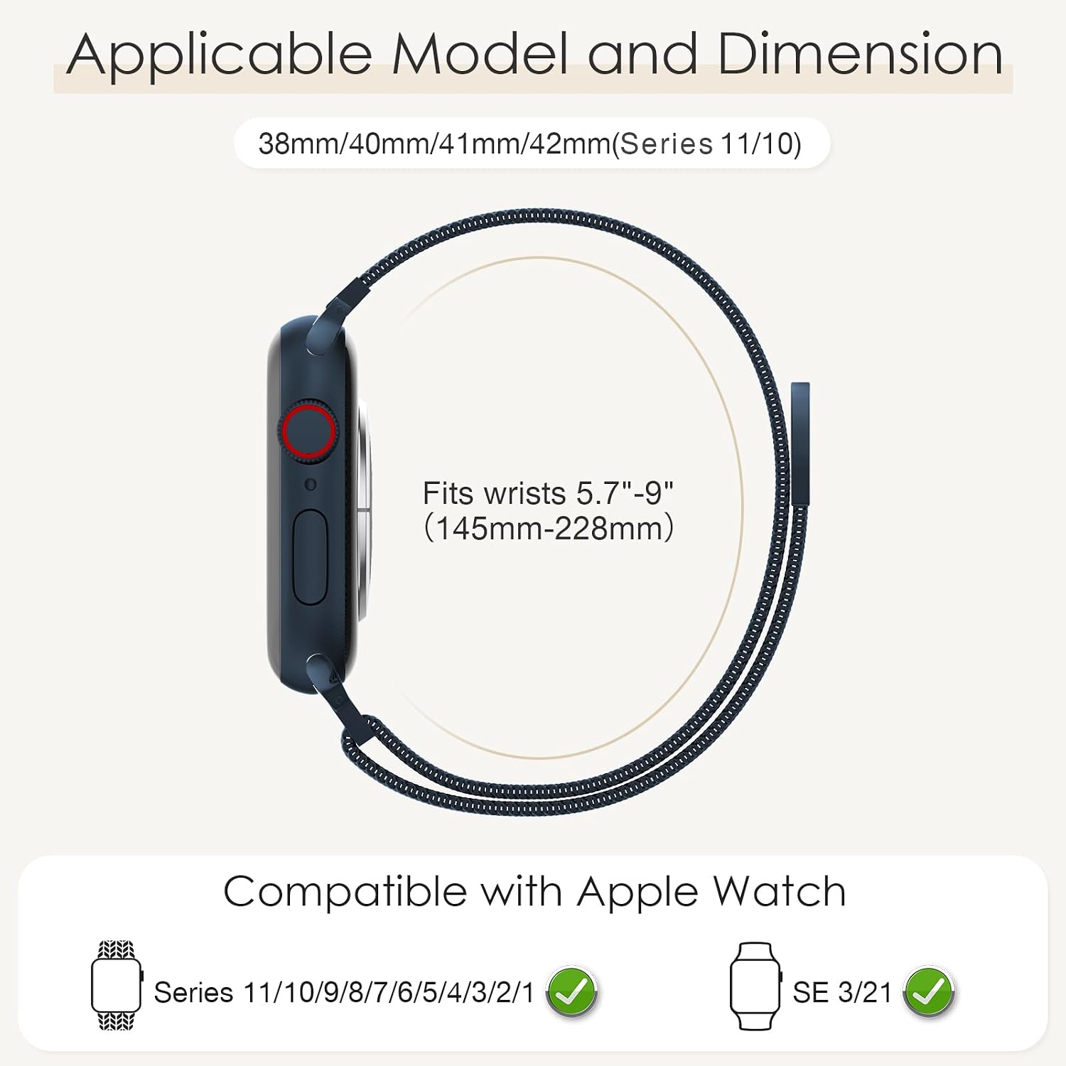 Detalle 2 de Original Milanese Loop for Apple Watch 38–49mm