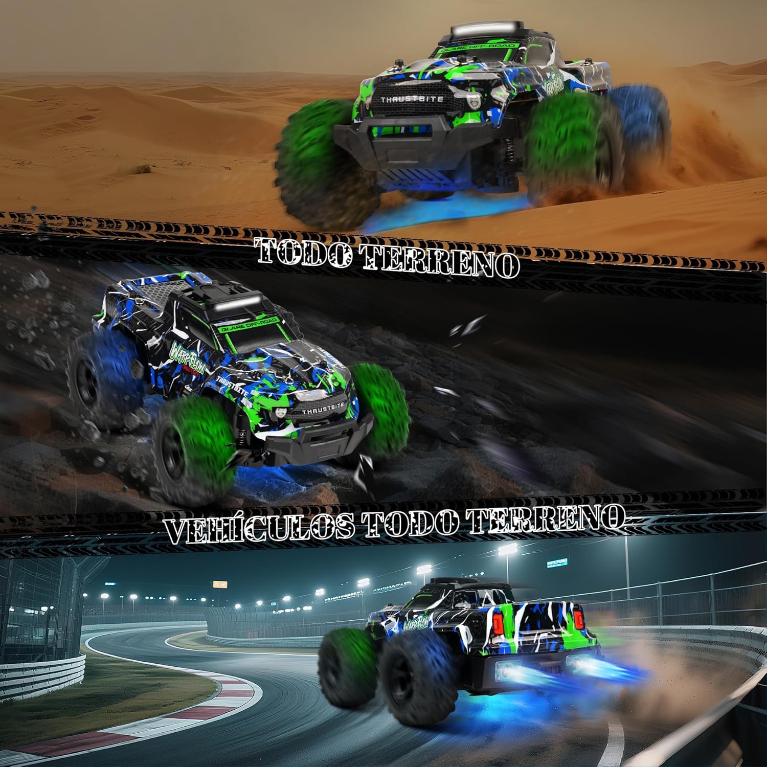 Detalle de JOYTREKY 1:18 RC Car 25 km/h with LED lights