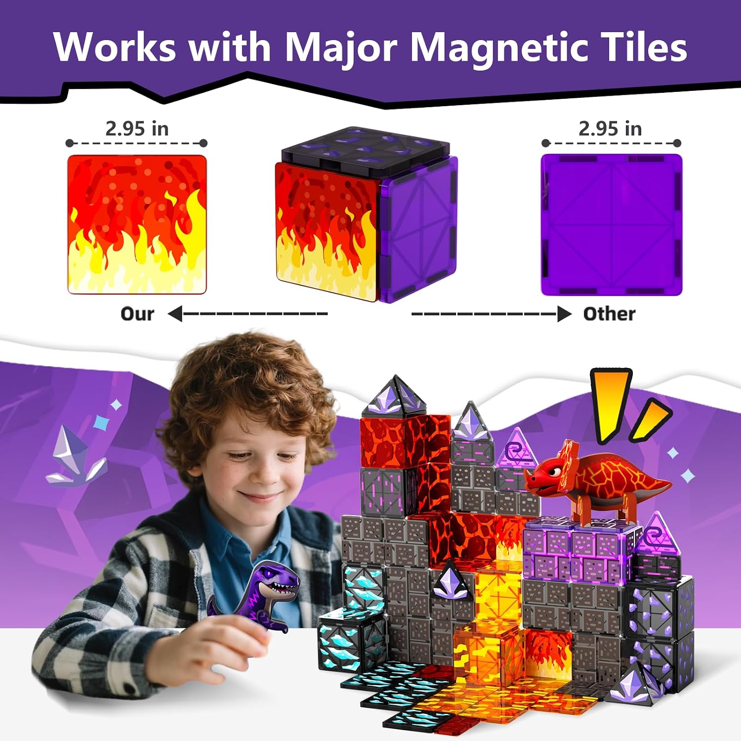 Detalle de GobiDex Lava Cave Magnetic Tiles 3+ 🧩
