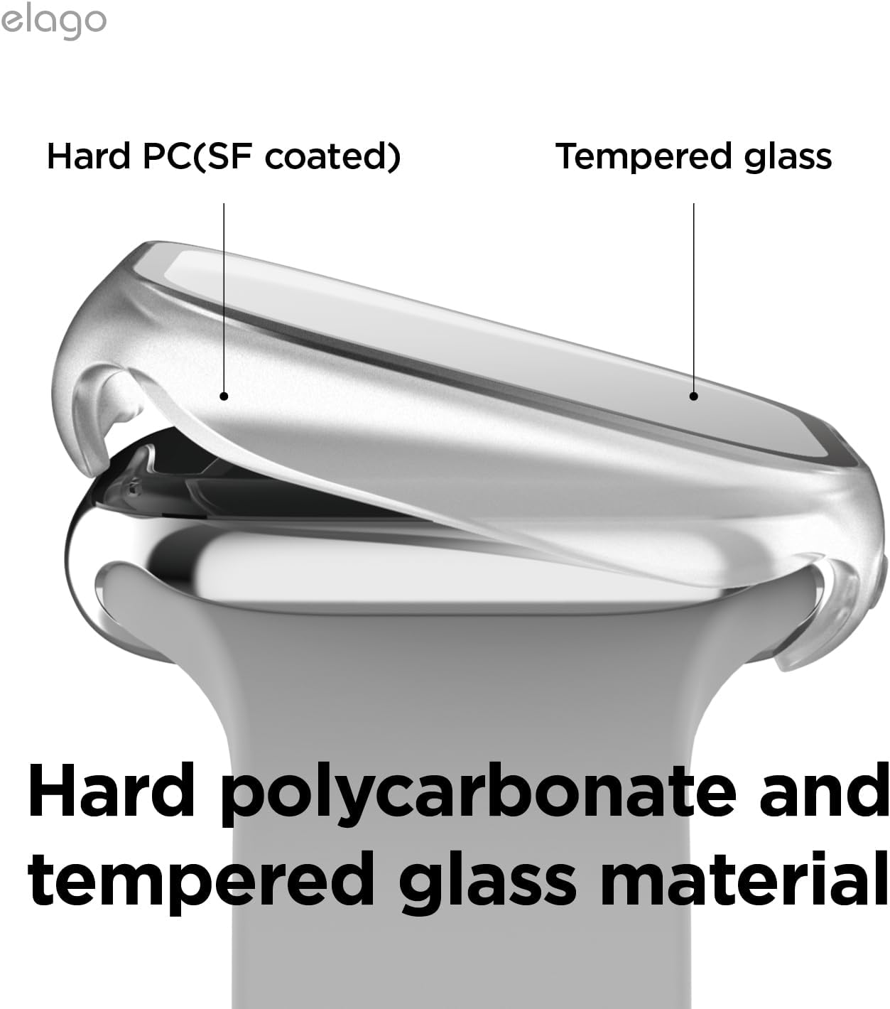 Thumbnail 4 de elago Clear Shield: Full Protection Case with Tempered Glass for Apple Watch 11 & 10