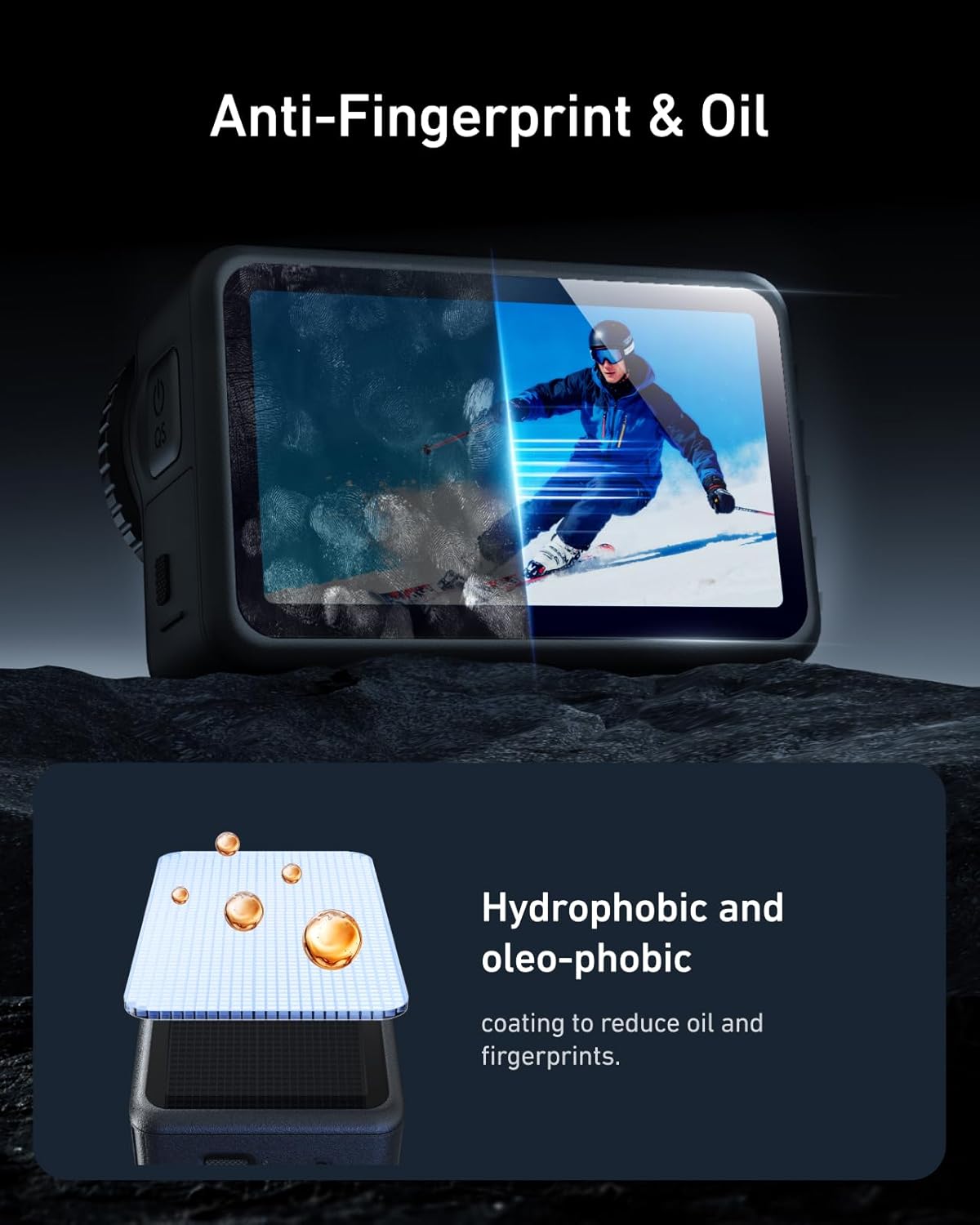 Thumbnail 2 de TELESIN tempered glass screen protector set for DJI Osmo Action 6 (3 pieces)