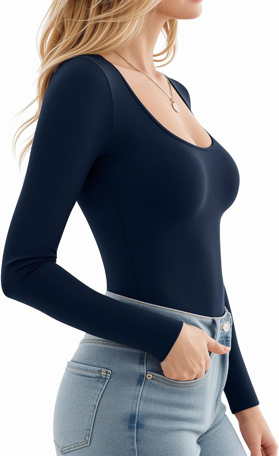 Thumbnail 1 de ALGALAROUND Women's Long Sleeve Scoop Neck Top – Slim Fit