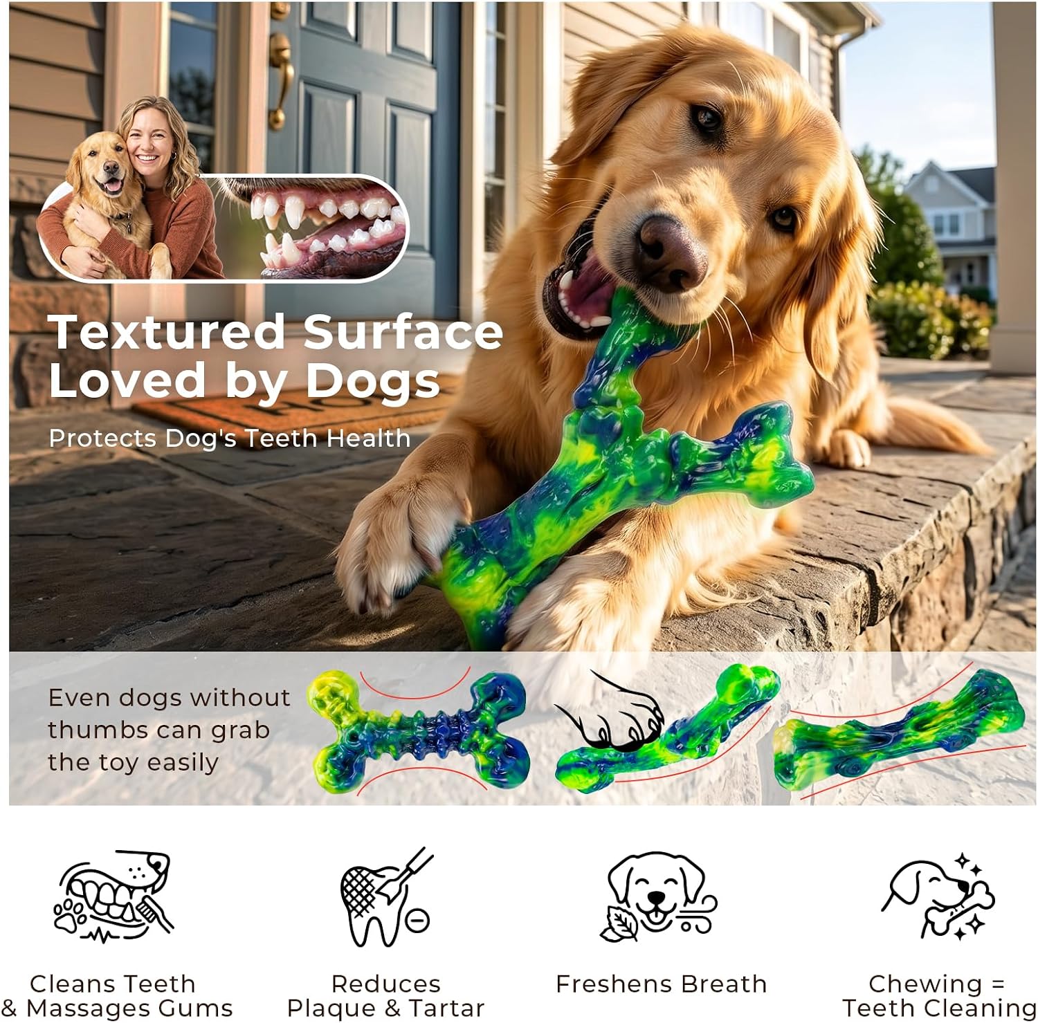 Detalle de ChienBox 3-Pack Nylon Dog Chew Toys for Aggressive Chewers – Bacon Flavour, XL