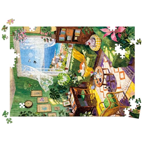 Thumbnail 6 de HUADADA Puzzle 500 Teile: Grünes Häuschen – mattölbedruckt, augenschonend, ideal für Puzzle-Liebhaber