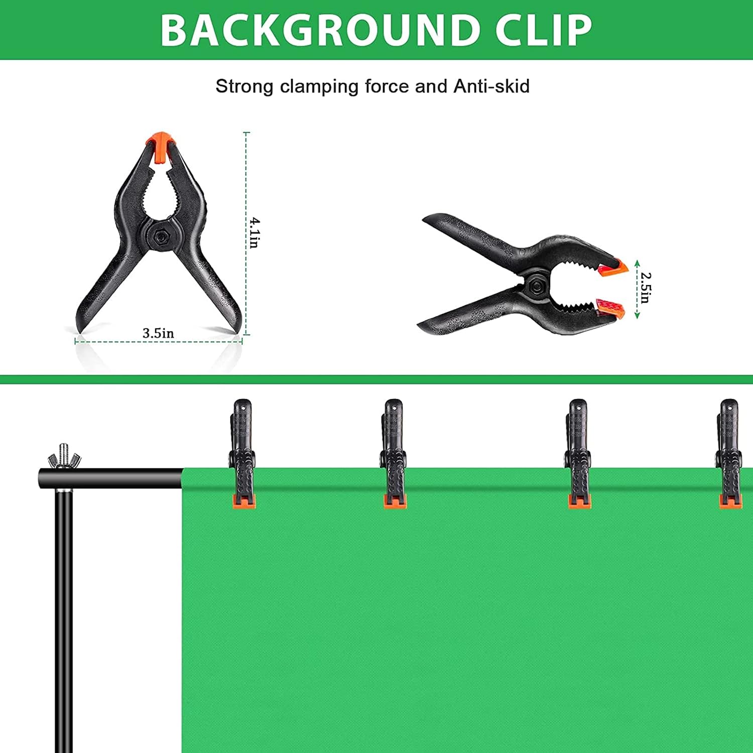 Detalle de FOTOCREAT 8.5x10ft Adjustable Backdrop Stand Kit with 4 Clamps