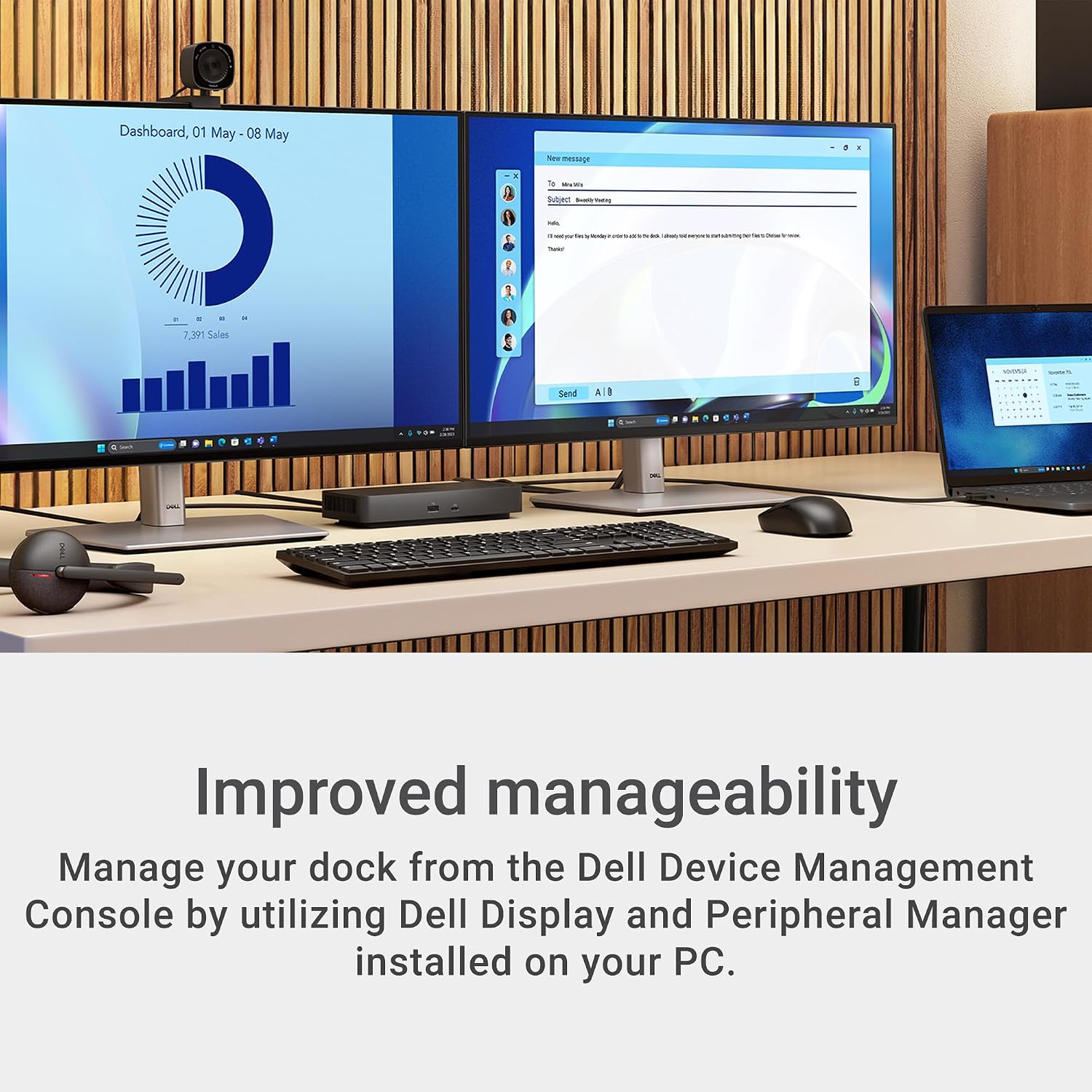 Thumbnail 2 de Dell Pro Laptop Docking Station WD25: USB-C, 100W Power, DisplayPort & HDMI