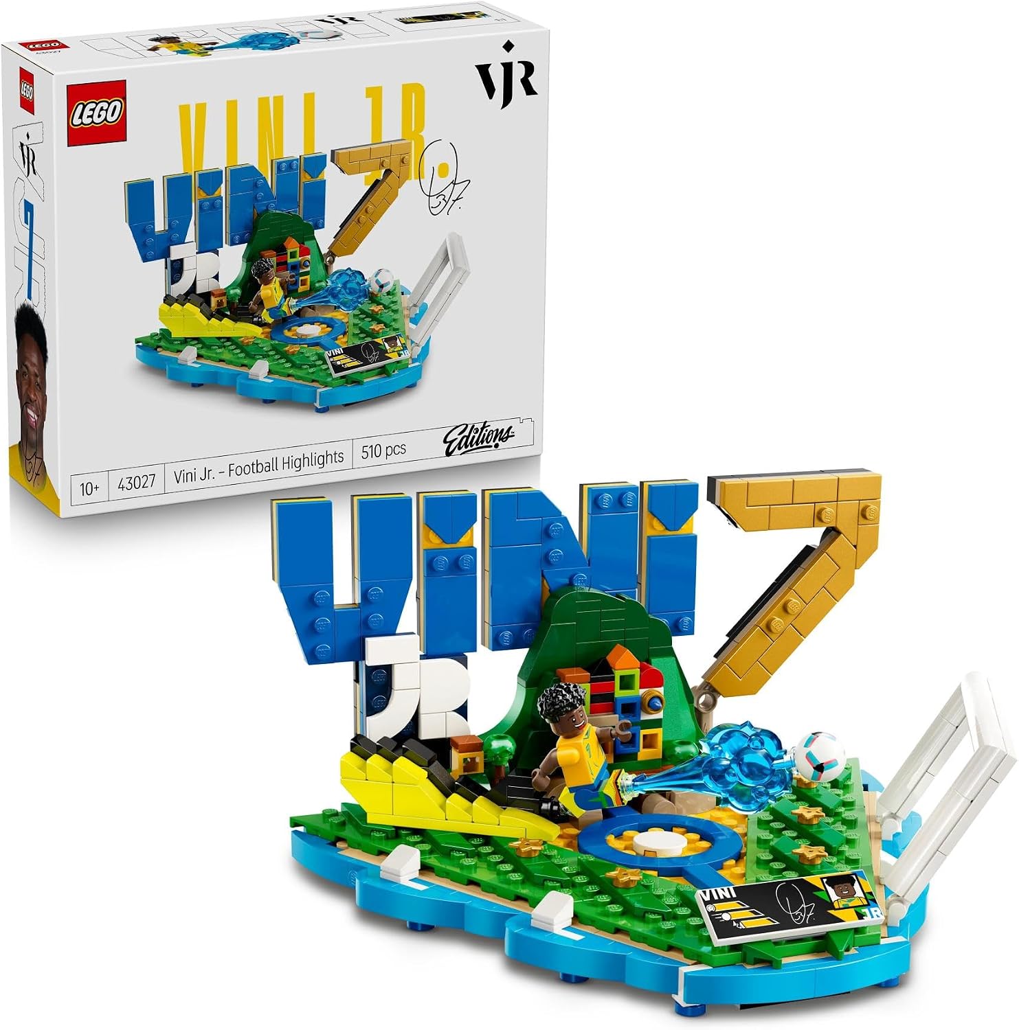 Detalle de LEGO Editions Vini Jr. – Football Highlights 3D Display Model Kit (43027)