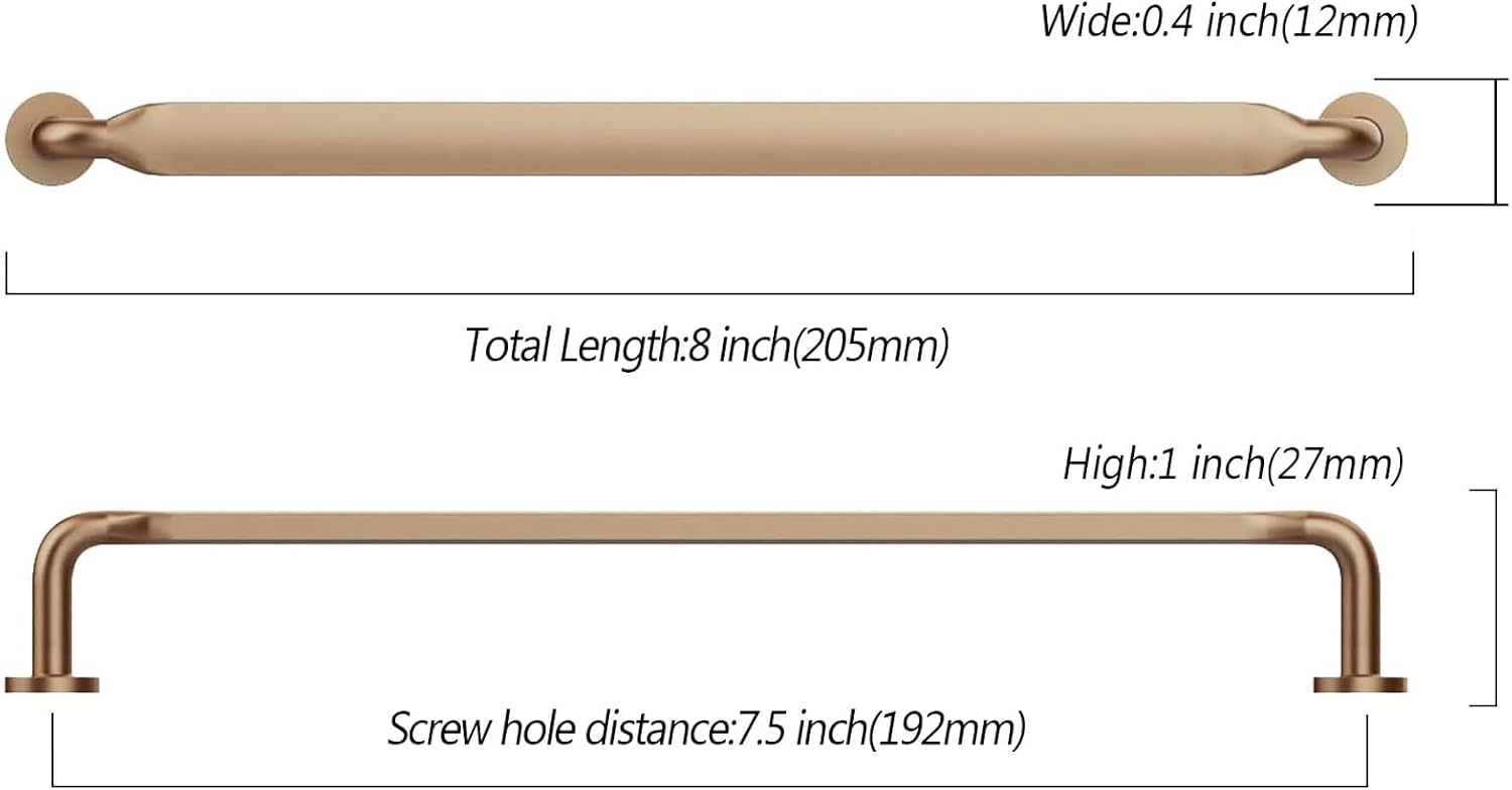 Thumbnail 2 de Asidrama 2028 Cabinet Pulls, 10-Pack, Champagne Bronze, 7.5-Inch Centres
