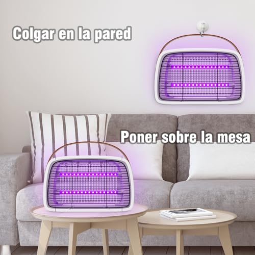 Detalle de Seenlast Lámpara Antimosquitos eléctrica 3800 V con UV y bandeja removible