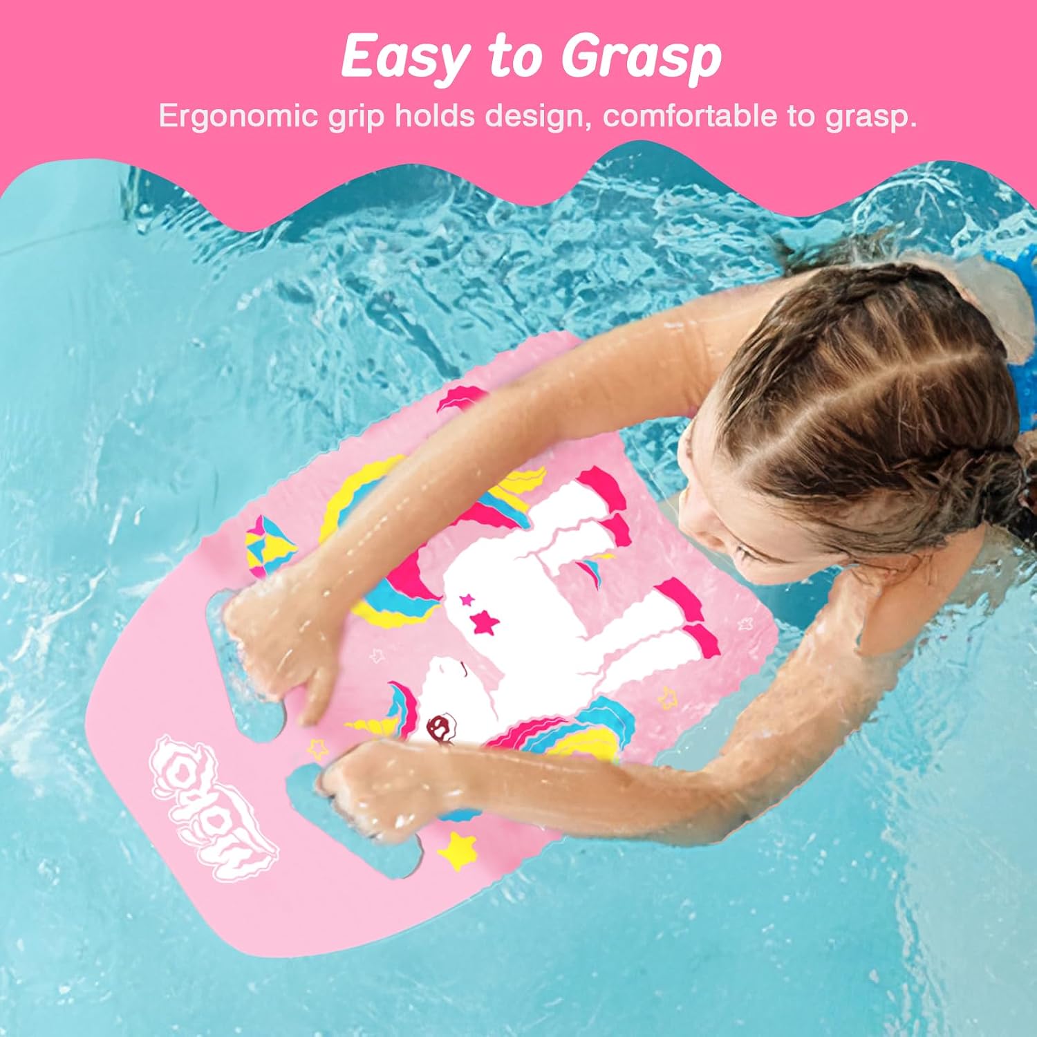 Detalle de MoKo Schwimmbrett mit Griffen für Kinder und Erwachsene – Kickboard zum Schwimmtraining