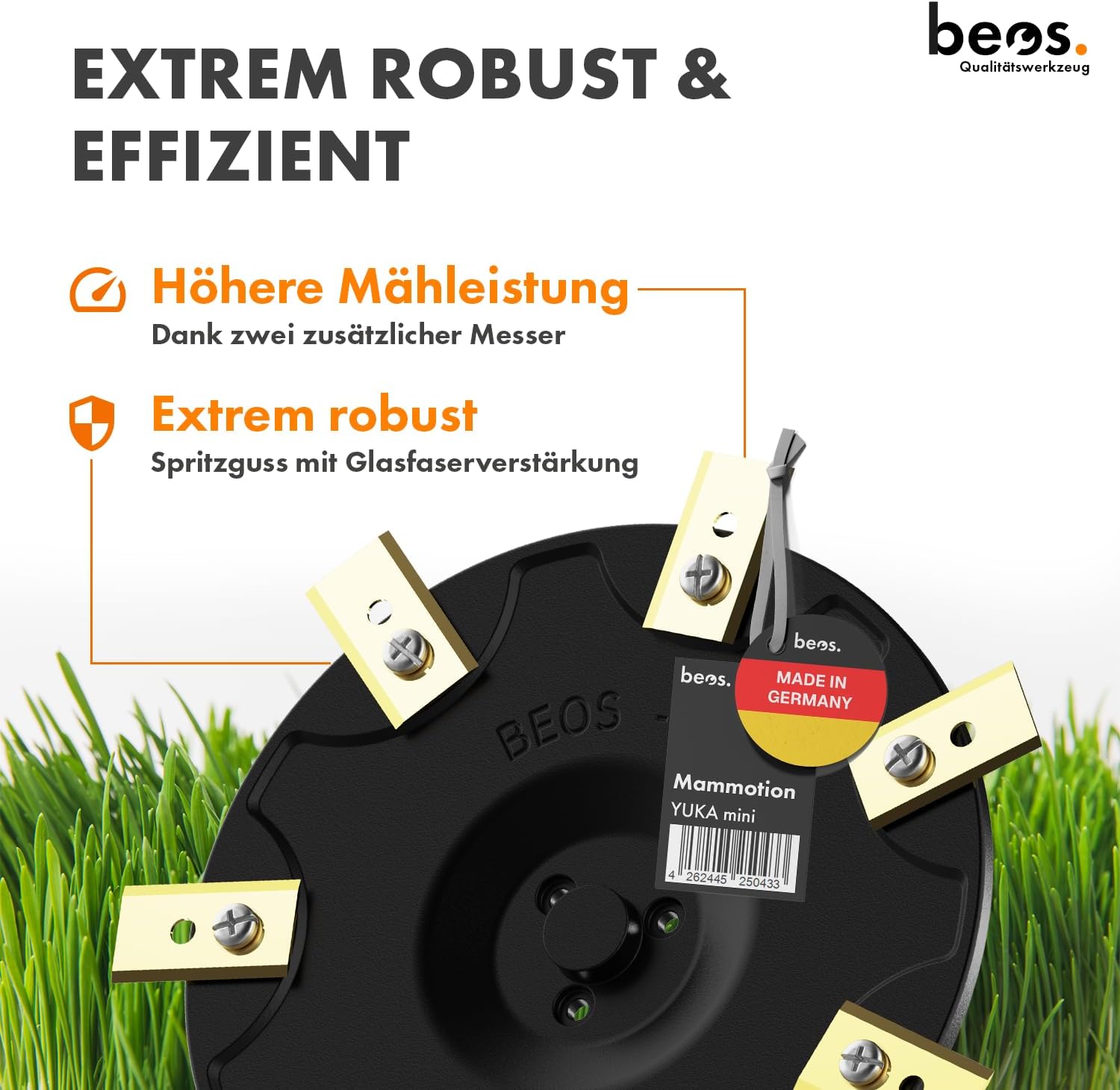 Thumbnail 4 de BEOS Premium Tuning-Messerteller für Mähroboter (kompatibel mit Mammotion YUKA mini, Ø 162 mm)