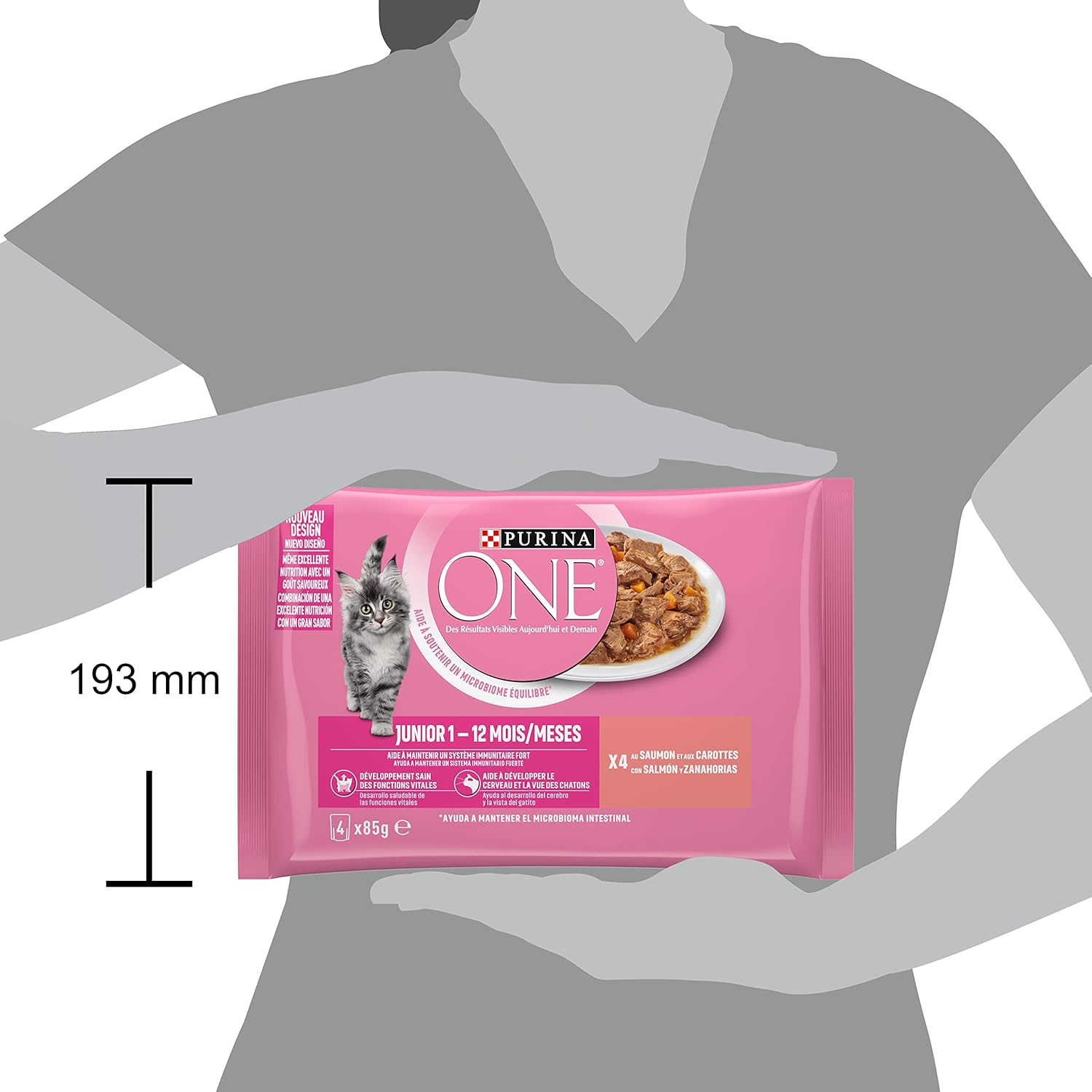 Detalle 2 de PURINA ONE Junior Lachs Kätzchen 4×85 g 🐱