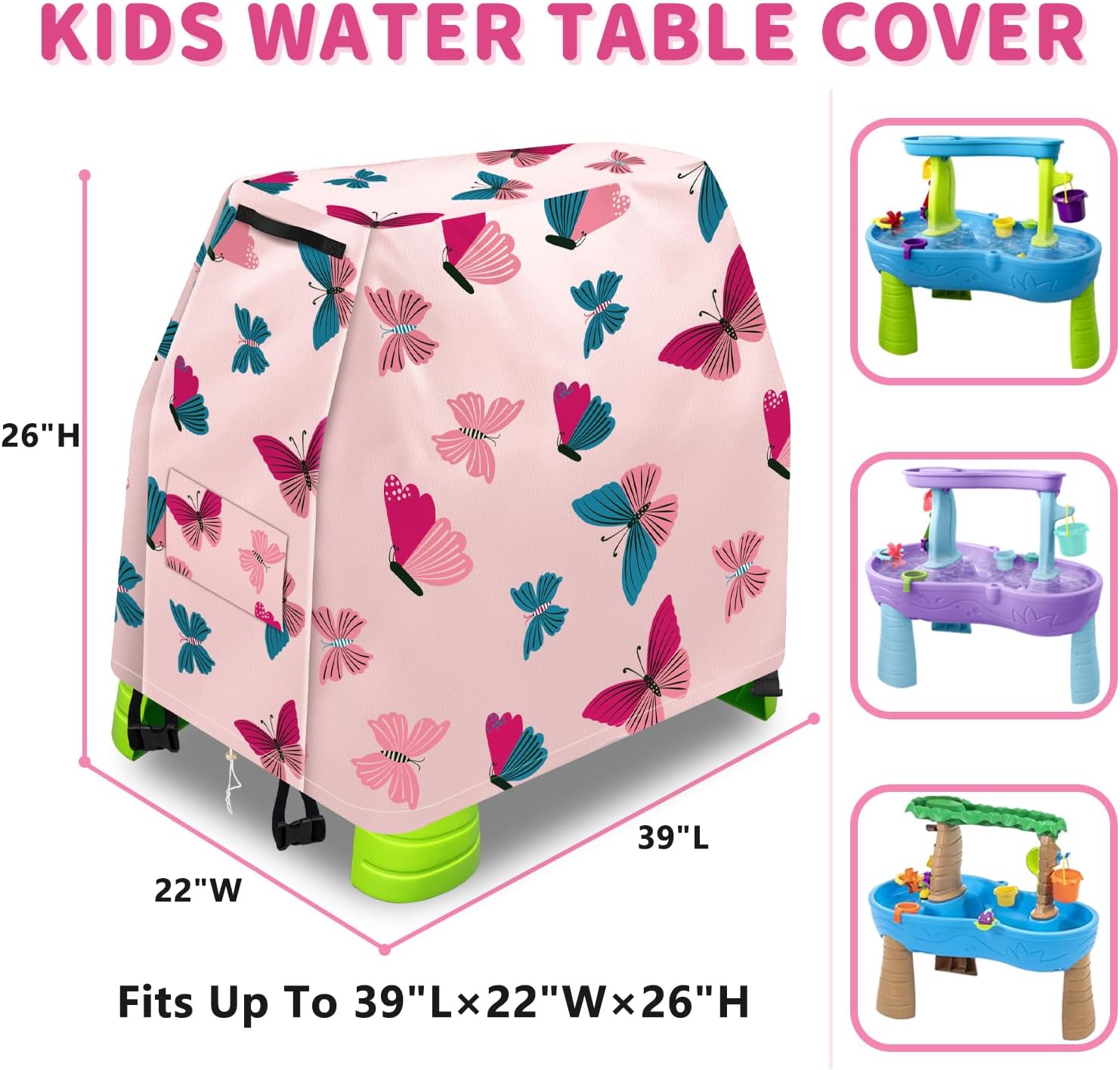 Detalle de Infowush Kids Water Table Cover for Step 2 Rain Showers Splash Pond - Outdoor Waterproof Dust Cover (A)