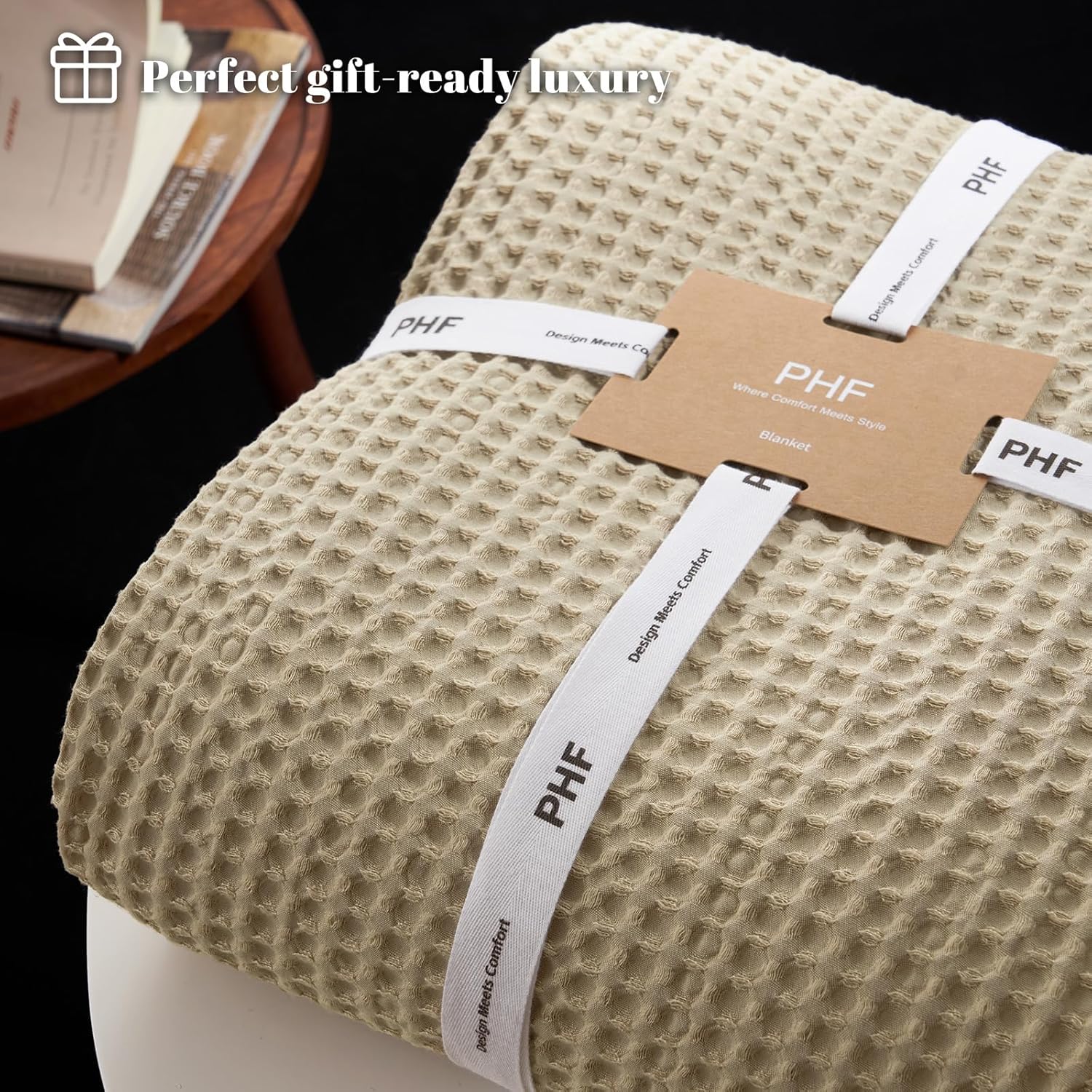 Detalle de PHF Waffle-Weave Throw Blanket 50" x 60