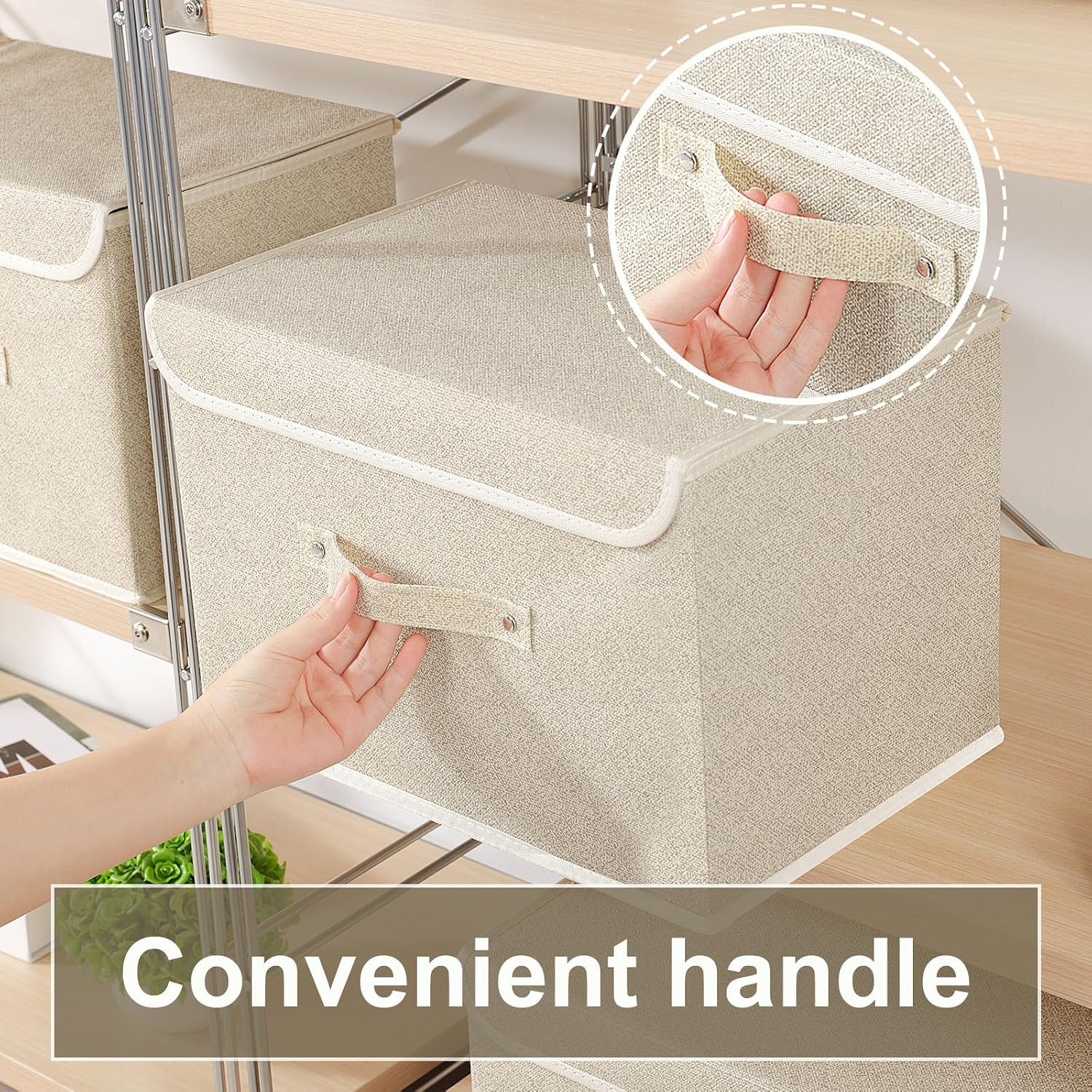 Detalle 2 de ENUMAIL förvaringslådor med lock, hopfällbara, 38 x 25 x 25 cm, 3-pack