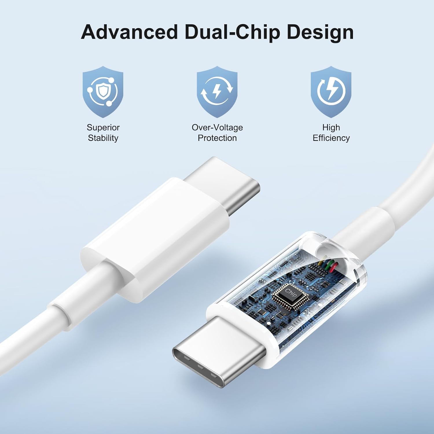 Thumbnail 3 de 40W USB-C Charger Block with 2 USB-A Ports + 20W USB-C Fast Charging (2-Pack) for iPhone 17/16/15 and More
