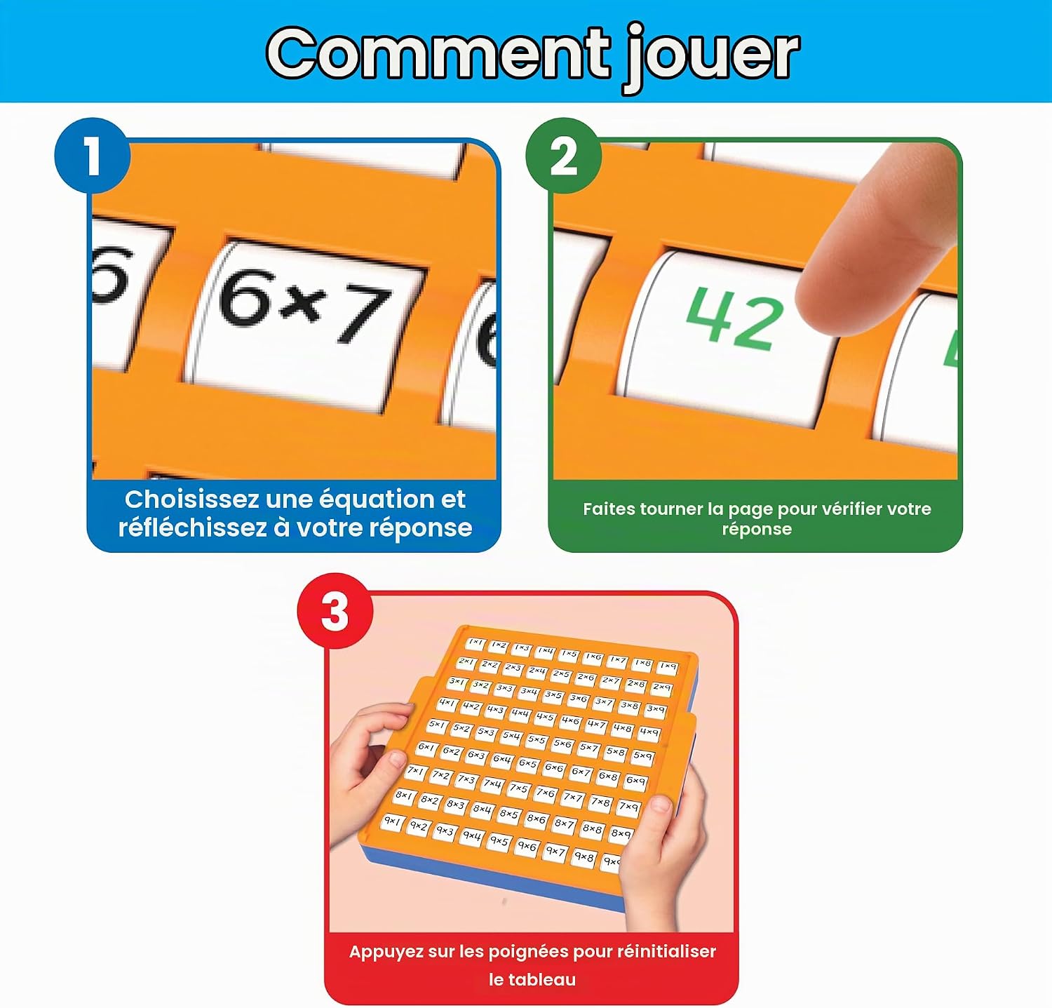 Detalle de Learning Resources Multiplication Practice Board 9 x 9 – oefenbord met draaiknop