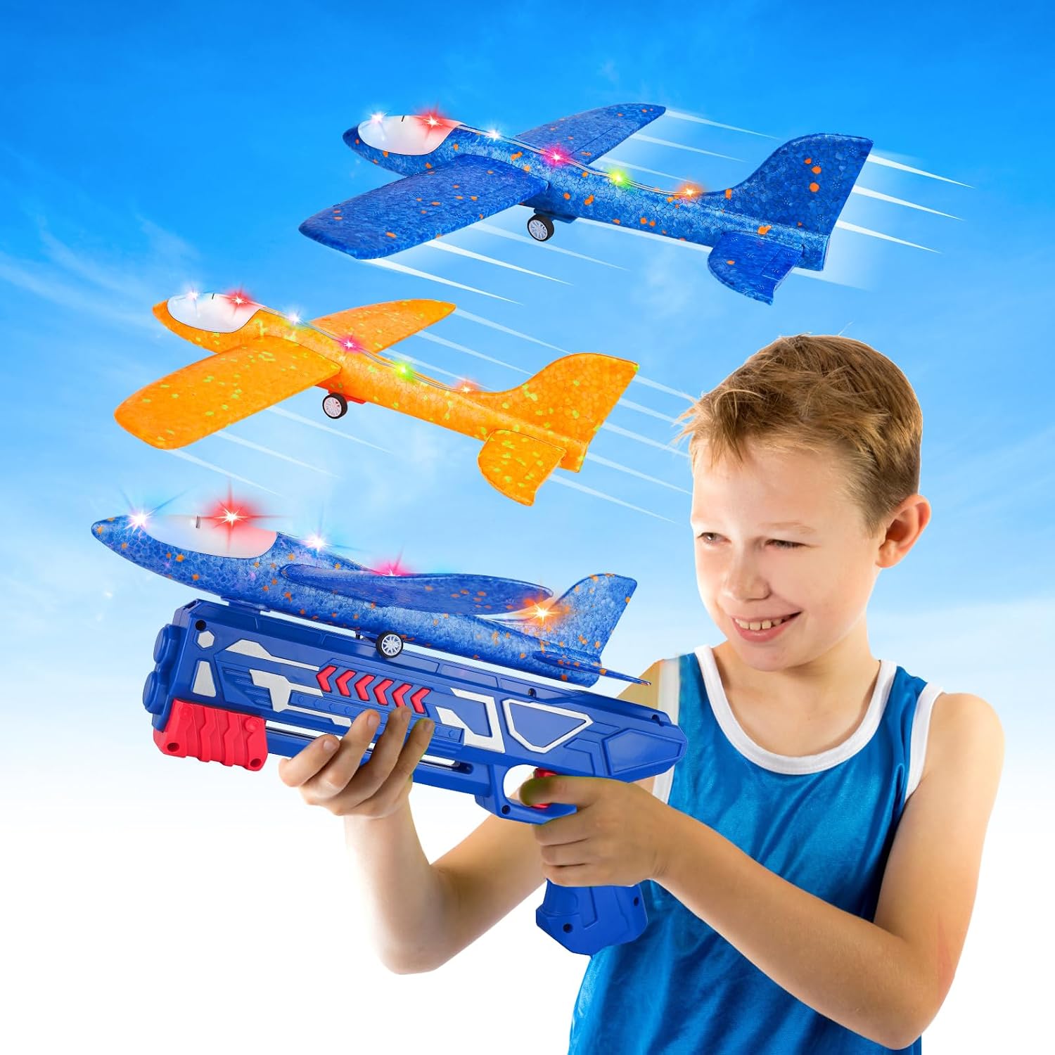 Detalle de Flugzeug Wurfgleiter 2 Stück mit Startpistole 🛩