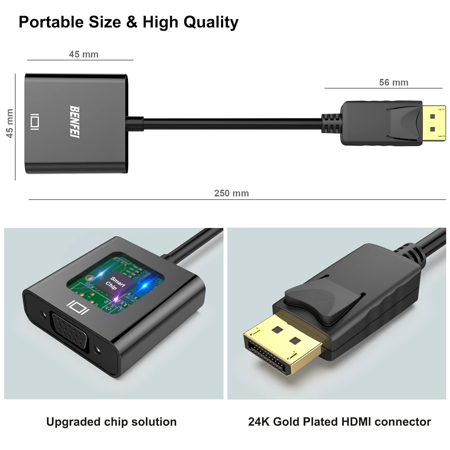 Thumbnail 5 de BENFEI DisplayPort to VGA 10 Pack: Gold-Plated DP to VGA Adapters (Male to Female) for Lenovo, Dell, HP, ASUS