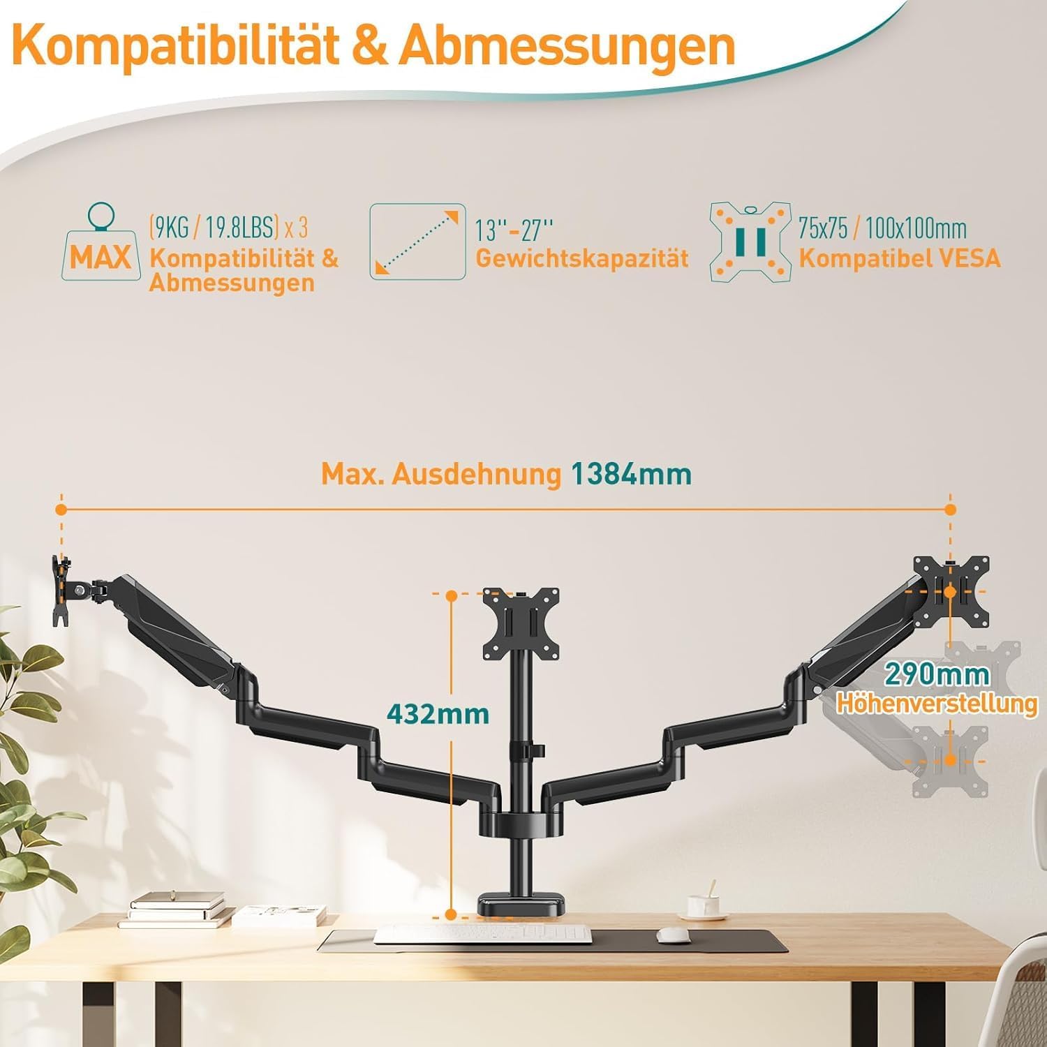 Detalle 2 de ELIVED Monitorhalterung 3 für 13-27 Zoll